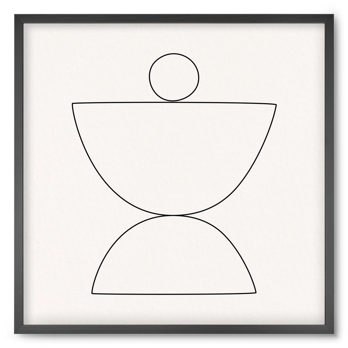 MINIMAL GEOMETIC ART - LINE 02, 50x50 cm (50x50 cm), Fekete keret