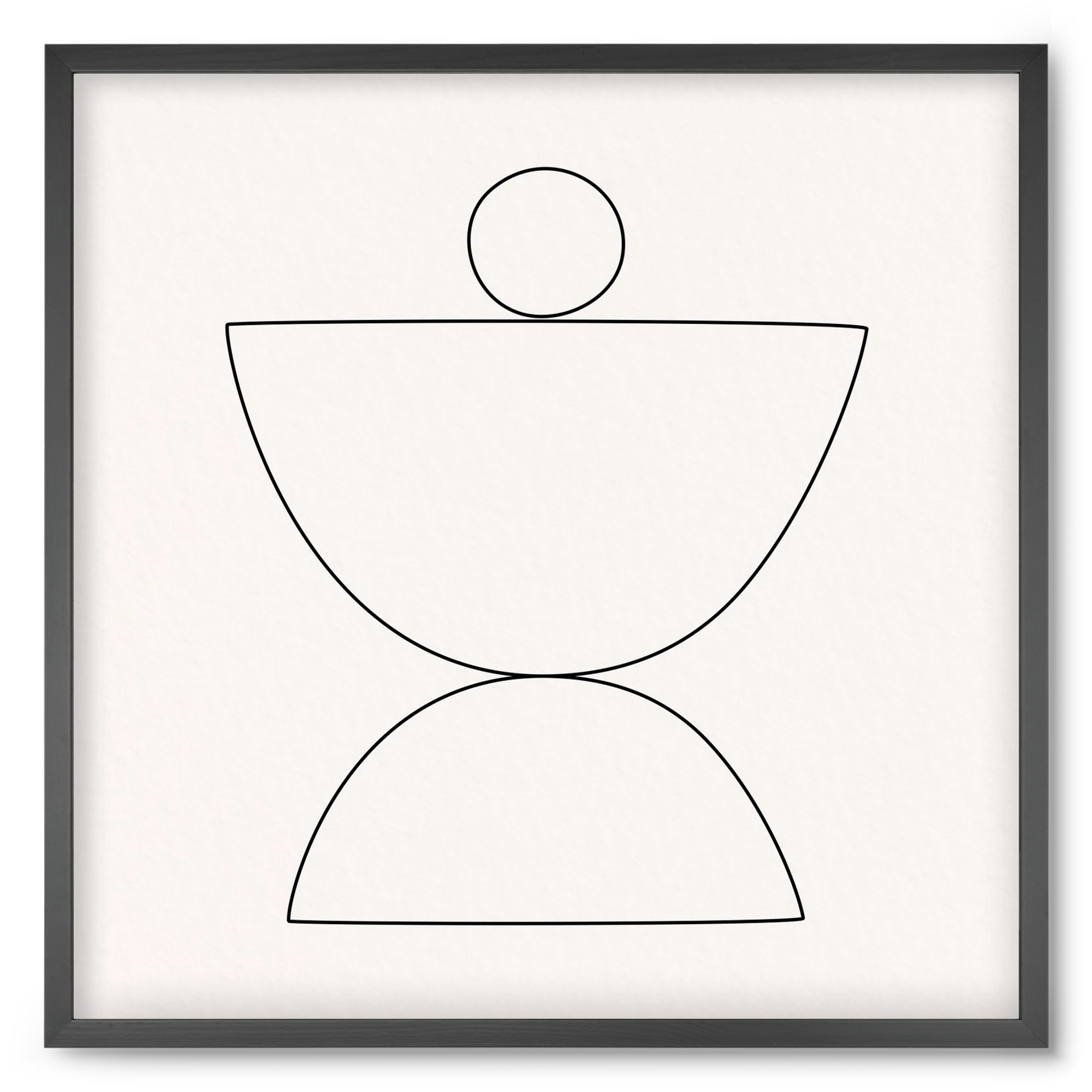MINIMAL GEOMETIC ART - LINE 02, 50x50 cm (50x50 cm), Fekete keret