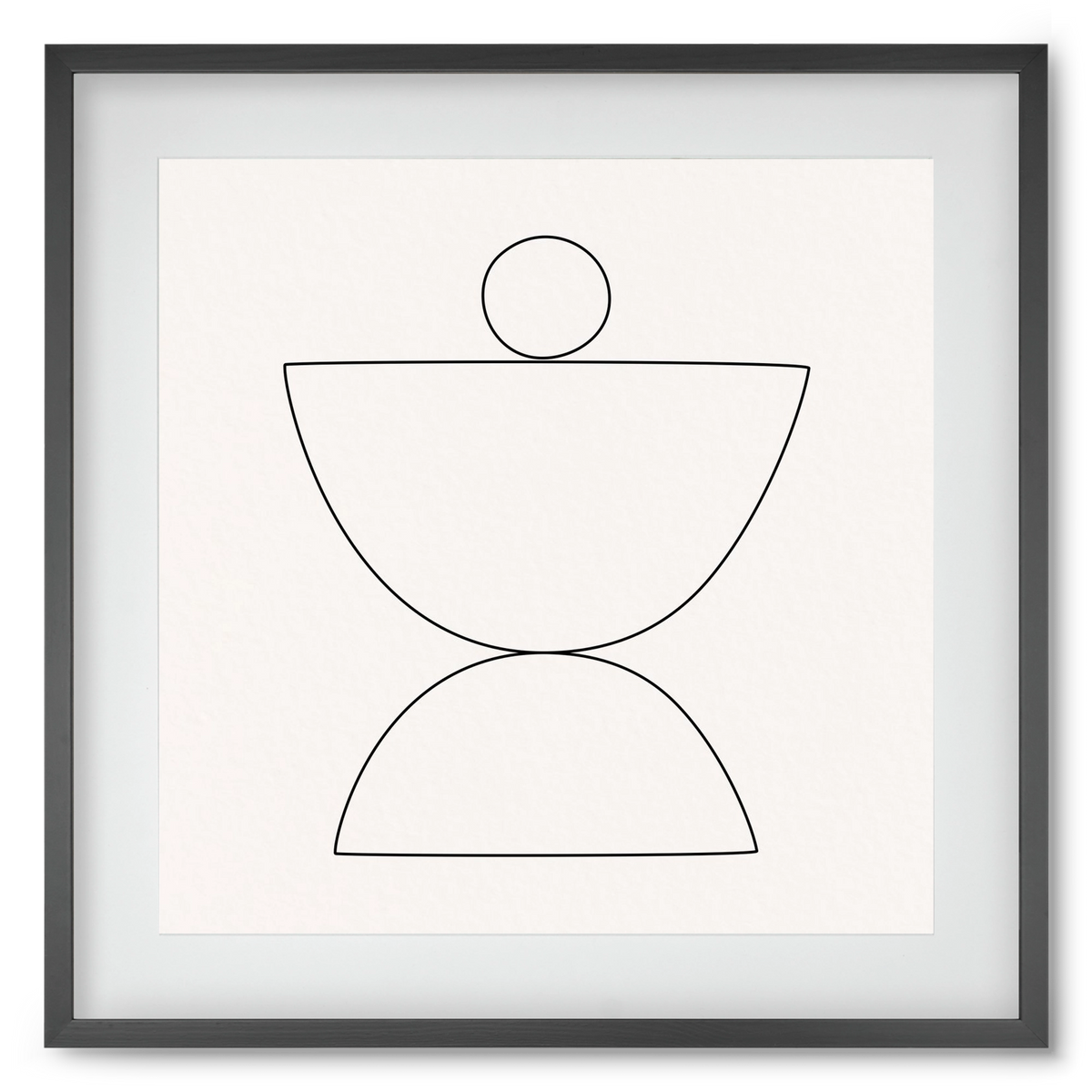 MINIMAL GEOMETIC ART - LINE 02, 50x50 cm (40x40 cm), Fekete keret, paszpartuval