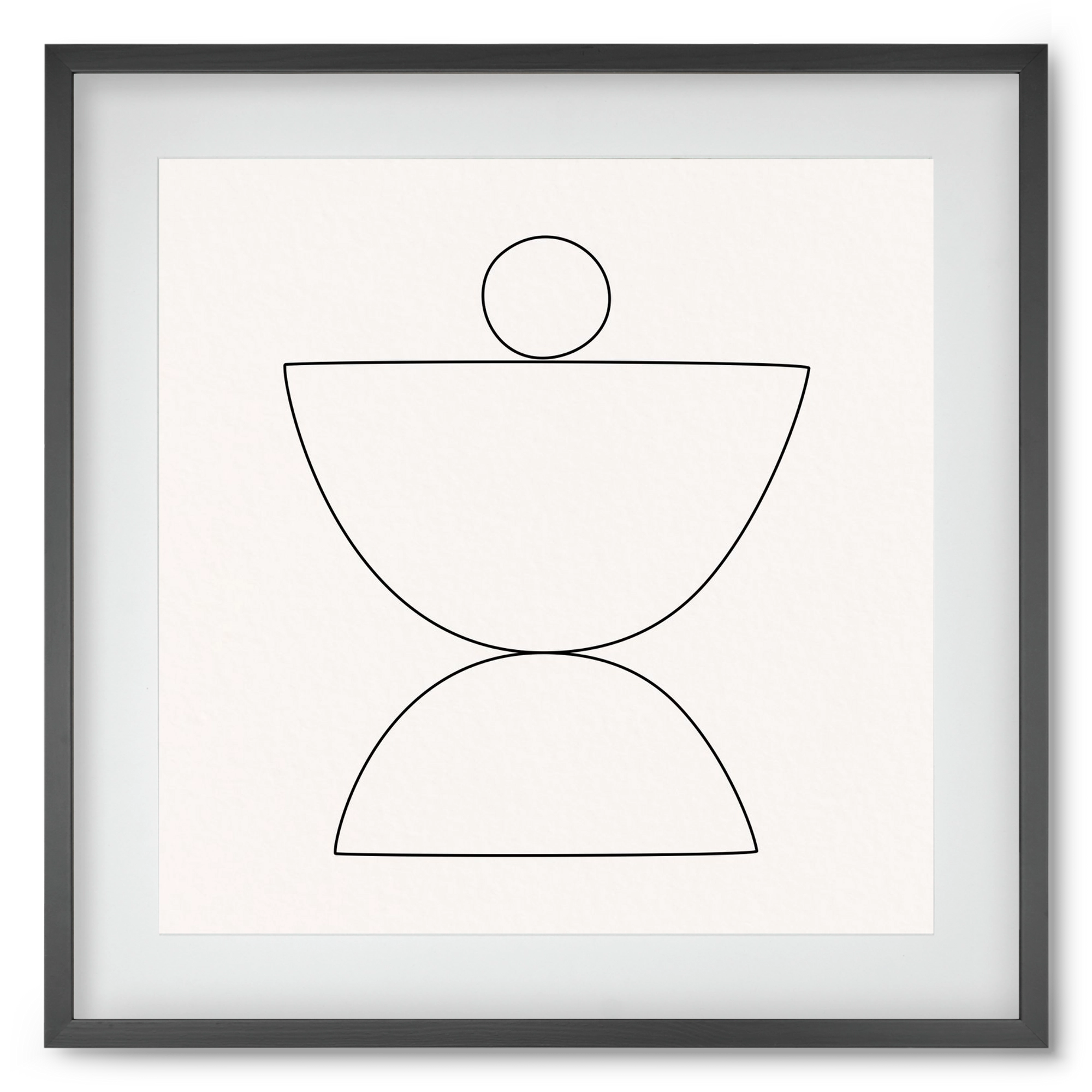 MINIMAL GEOMETIC ART - LINE 02, 50x50 cm (40x40 cm), Fekete keret, paszpartuval