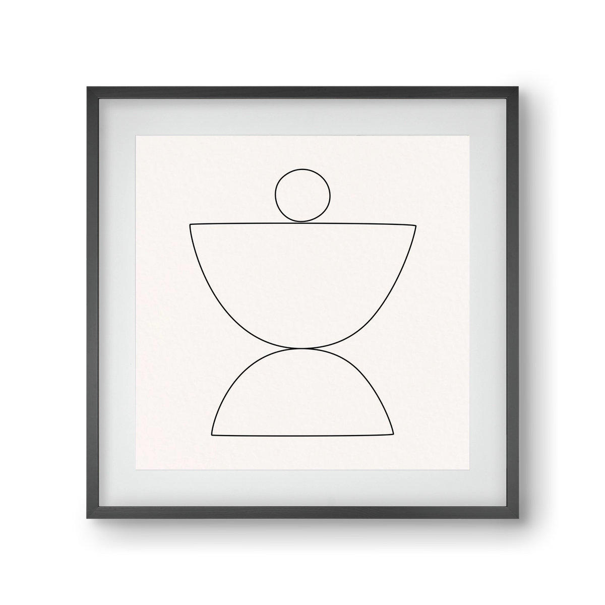 MINIMAL GEOMETIC ART - LINE 02, 30x30 cm (20x20 cm), Fekete keret, paszpartuval