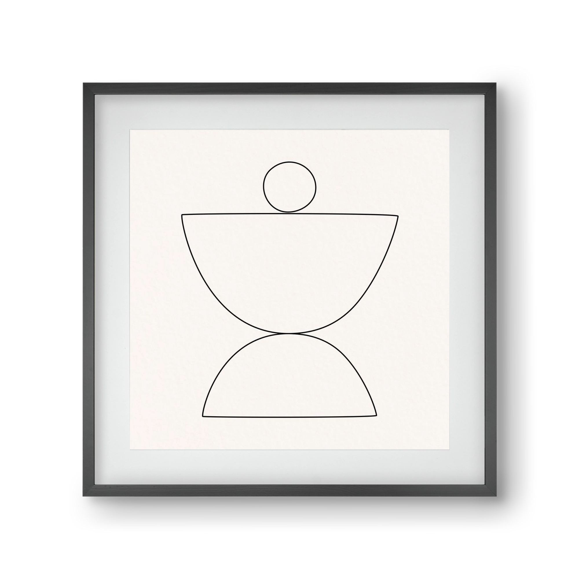 MINIMAL GEOMETIC ART - LINE 02, 30x30 cm (20x20 cm), Fekete keret, paszpartuval