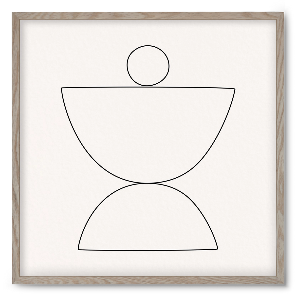 MINIMAL GEOMETIC ART - LINE 02, 50x50 cm (50x50 cm), Tölgy keret