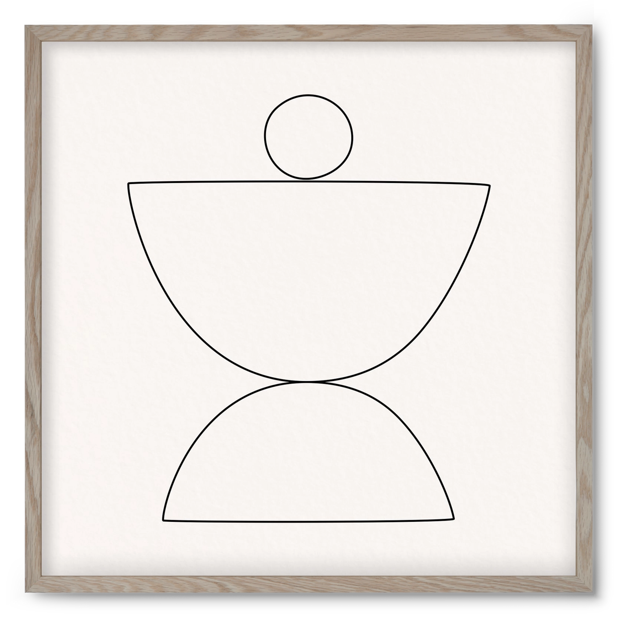 MINIMAL GEOMETIC ART - LINE 02, 50x50 cm (50x50 cm), Tölgy keret