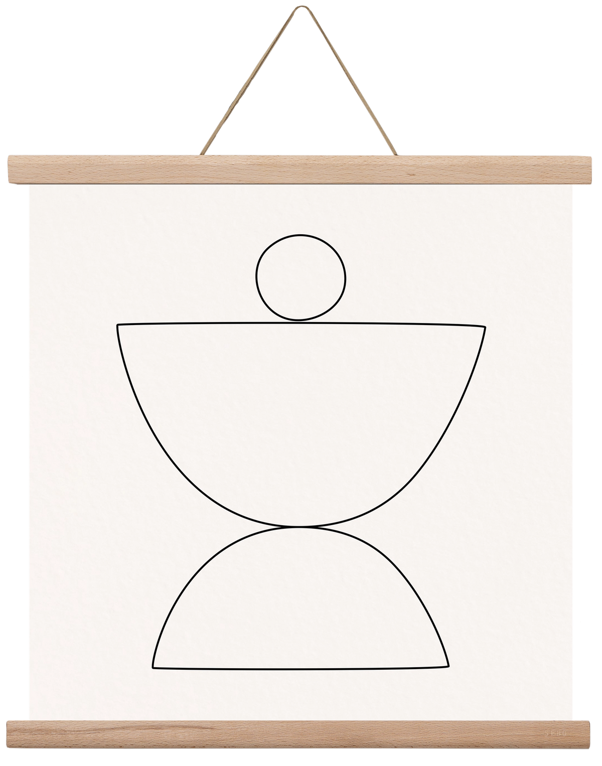 MINIMAL GEOMETIC ART - LINE 02, 40x40 cm (40x40 cm), Tölgy akasztó