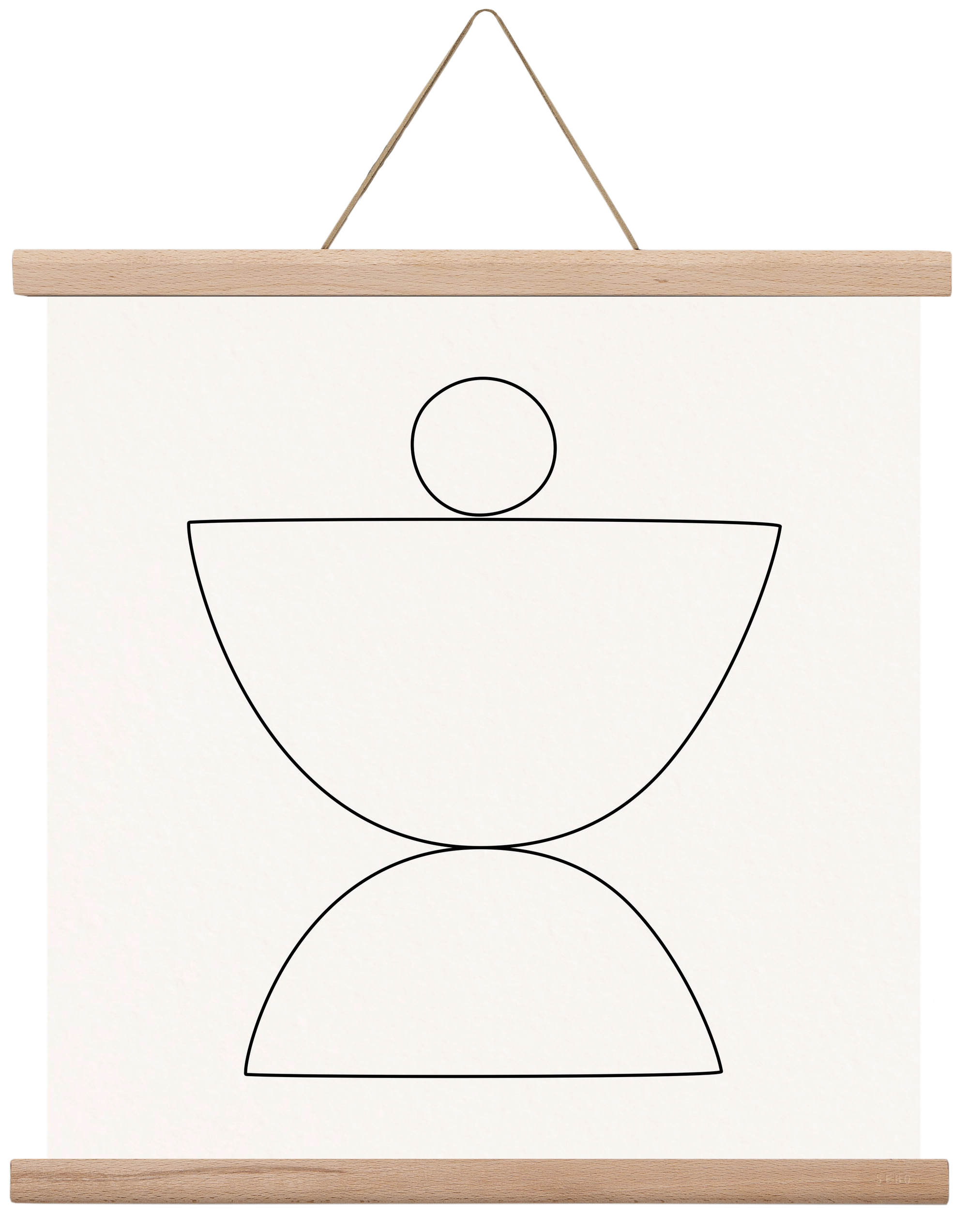 MINIMAL GEOMETIC ART - LINE 02, 40x40 cm (40x40 cm), Tölgy akasztó