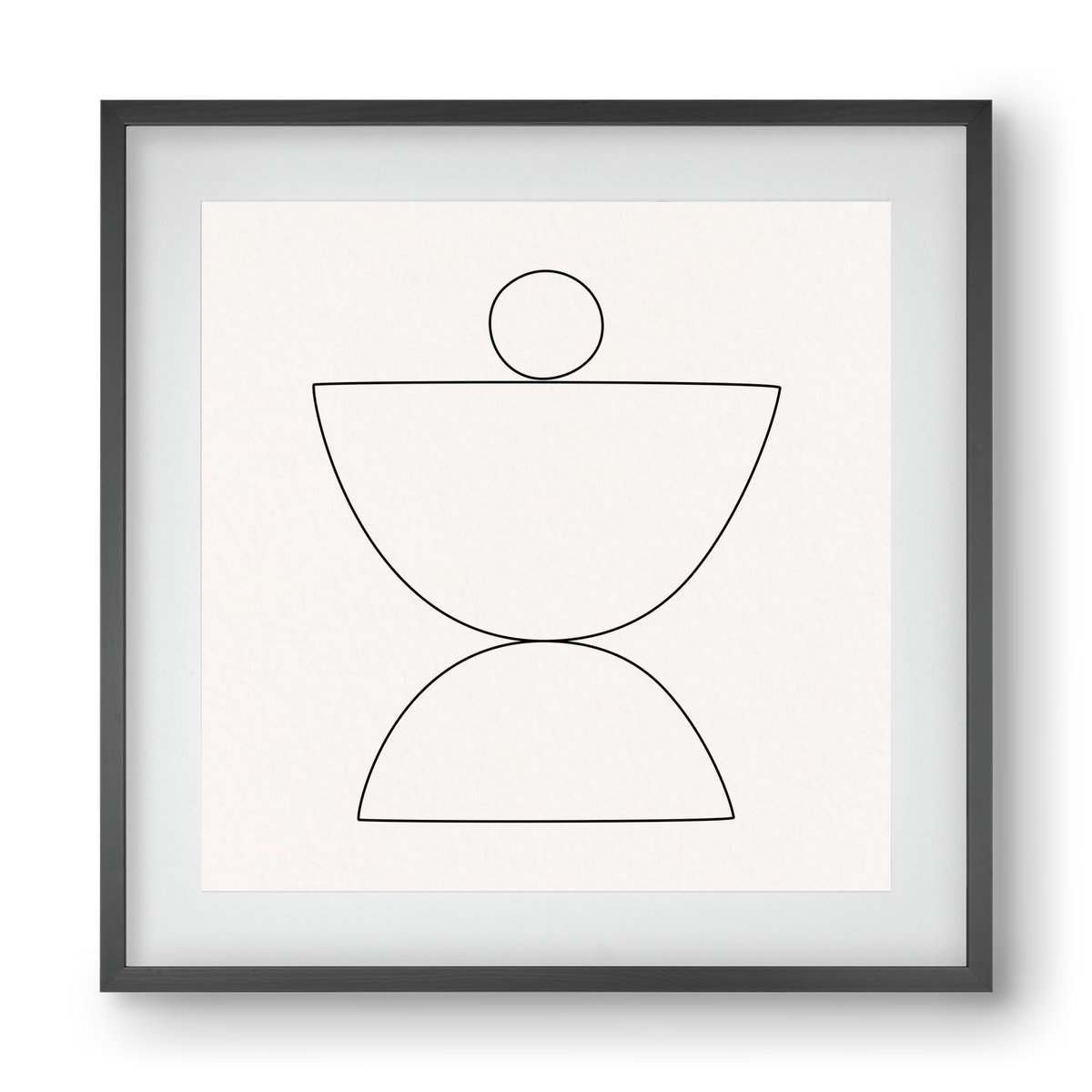 MINIMAL GEOMETIC ART - LINE 02, 40x40 cm (30x30 cm), Fekete keret, paszpartuval