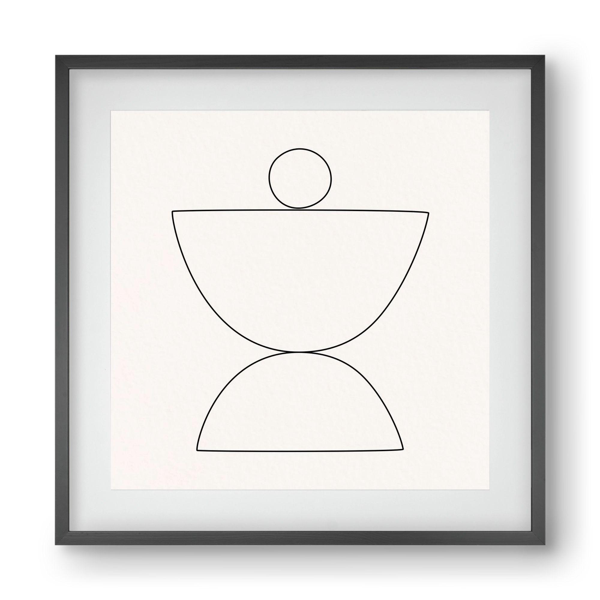 MINIMAL GEOMETIC ART - LINE 02, 40x40 cm (30x30 cm), Fekete keret, paszpartuval