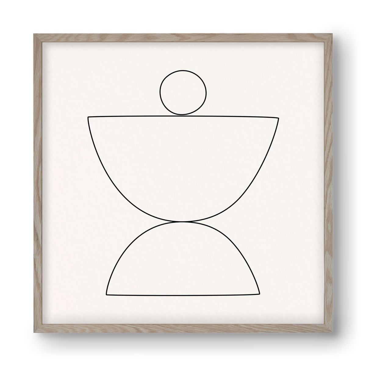 MINIMAL GEOMETIC ART - LINE 02, 40x40 cm (40x40 cm), Tölgy keret