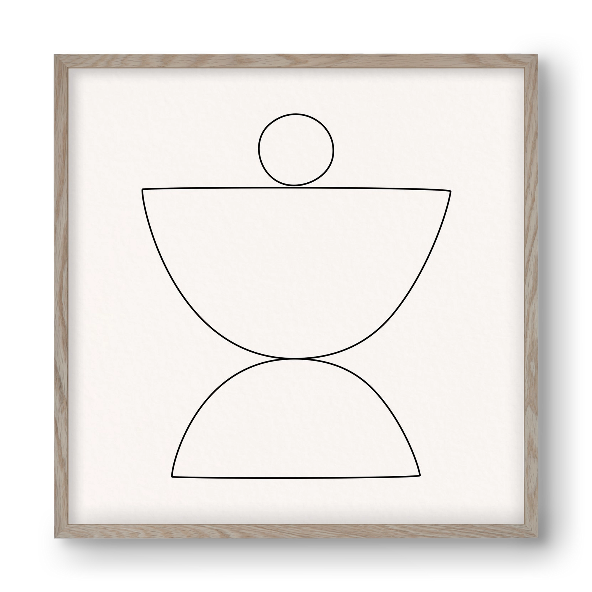 MINIMAL GEOMETIC ART - LINE 02, 40x40 cm (40x40 cm), Tölgy keret