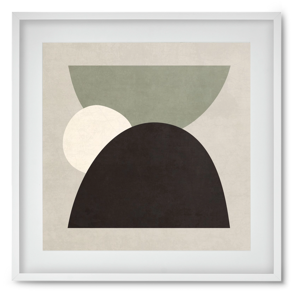 ABSTRACT ART - GEOMETRIC SHAPES 01, 50x50 cm (40x40 cm), Fehér keret, paszpartuval