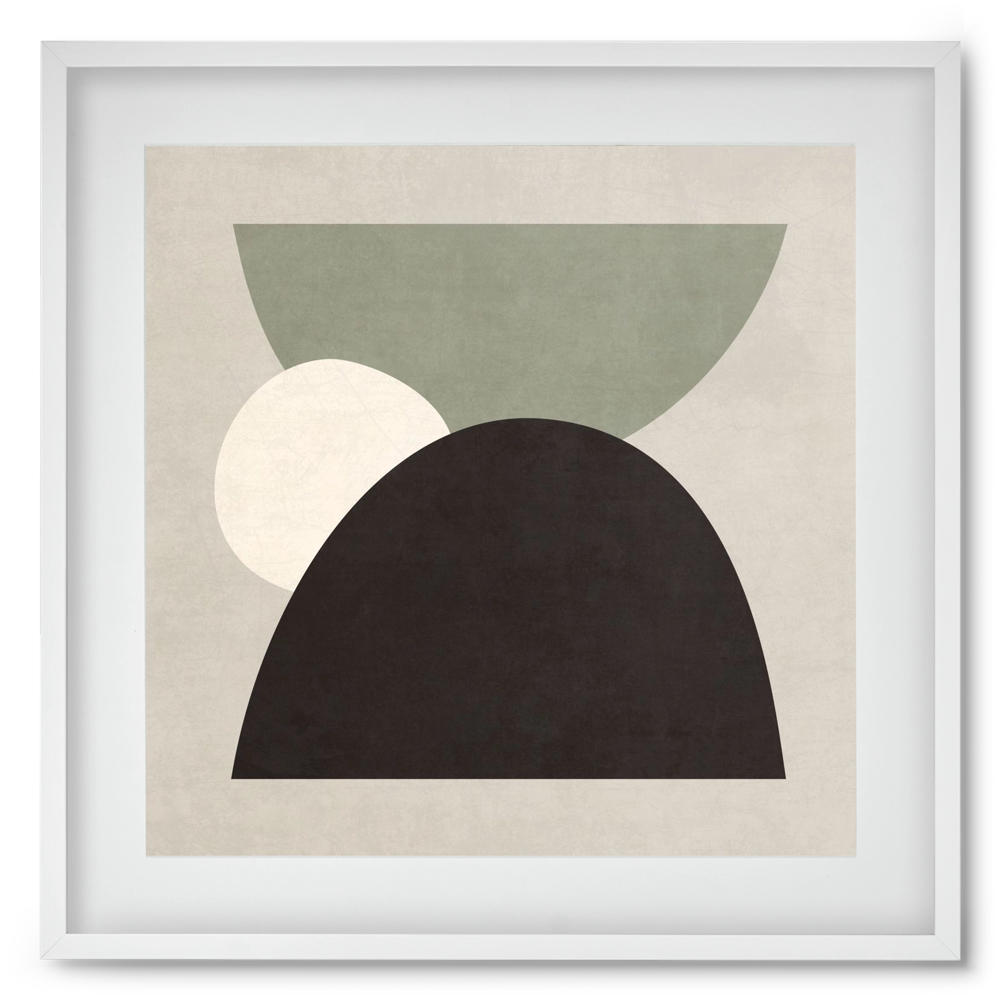 ABSTRACT ART - GEOMETRIC SHAPES 01, 50x50 cm (40x40 cm), Fehér keret, paszpartuval