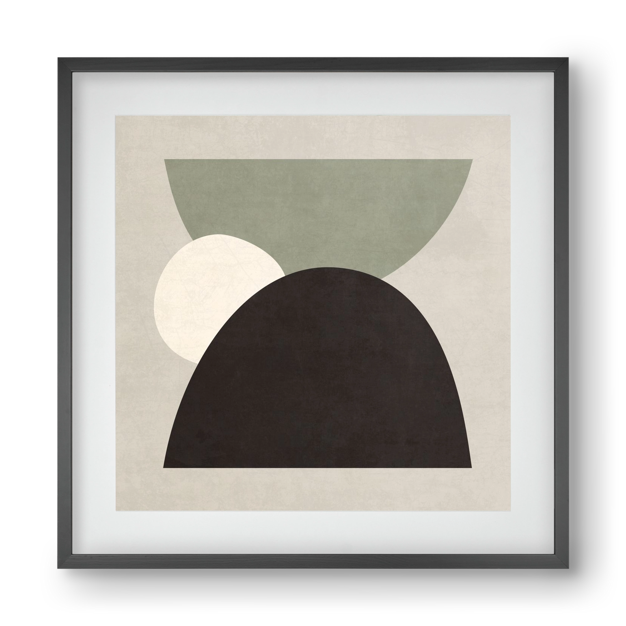 ABSTRACT ART - GEOMETRIC SHAPES 01, 40x40 cm (30x30 cm), Fekete keret, paszpartuval