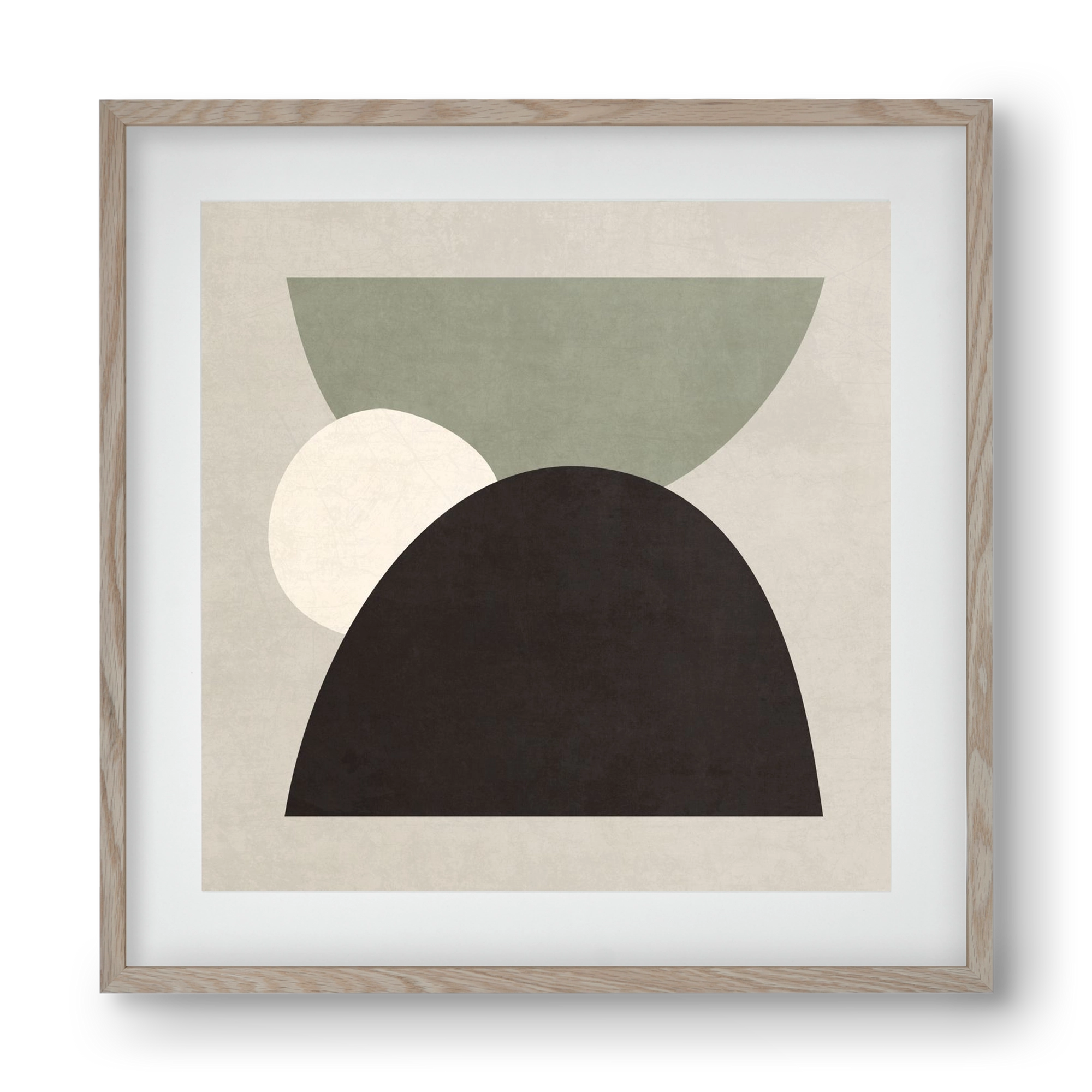 ABSTRACT ART - GEOMETRIC SHAPES 01, 40x40 cm (30x30 cm), Tölgy keret, paszpartuval