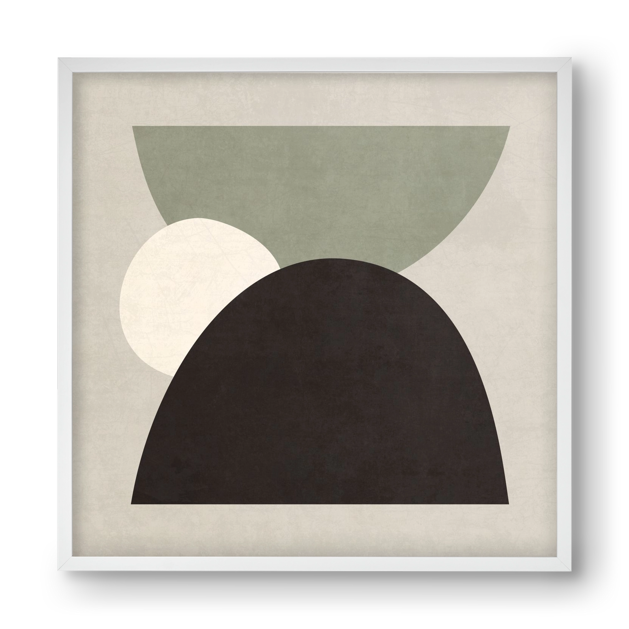 ABSTRACT ART - GEOMETRIC SHAPES 01, 40x40 cm (40x40 cm), Fehér keret