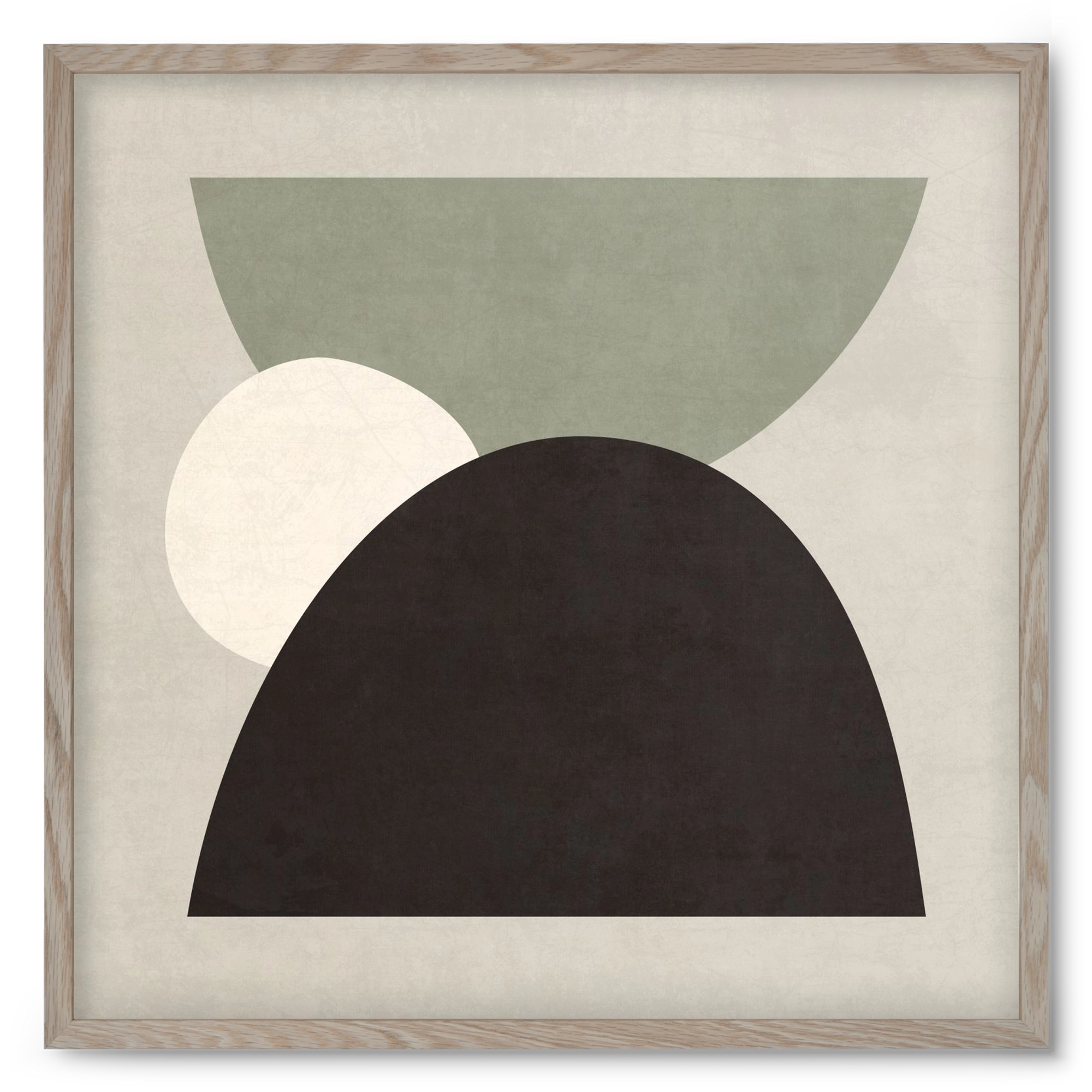 ABSTRACT ART - GEOMETRIC SHAPES 01, 50x50 cm (50x50 cm), Tölgy keret