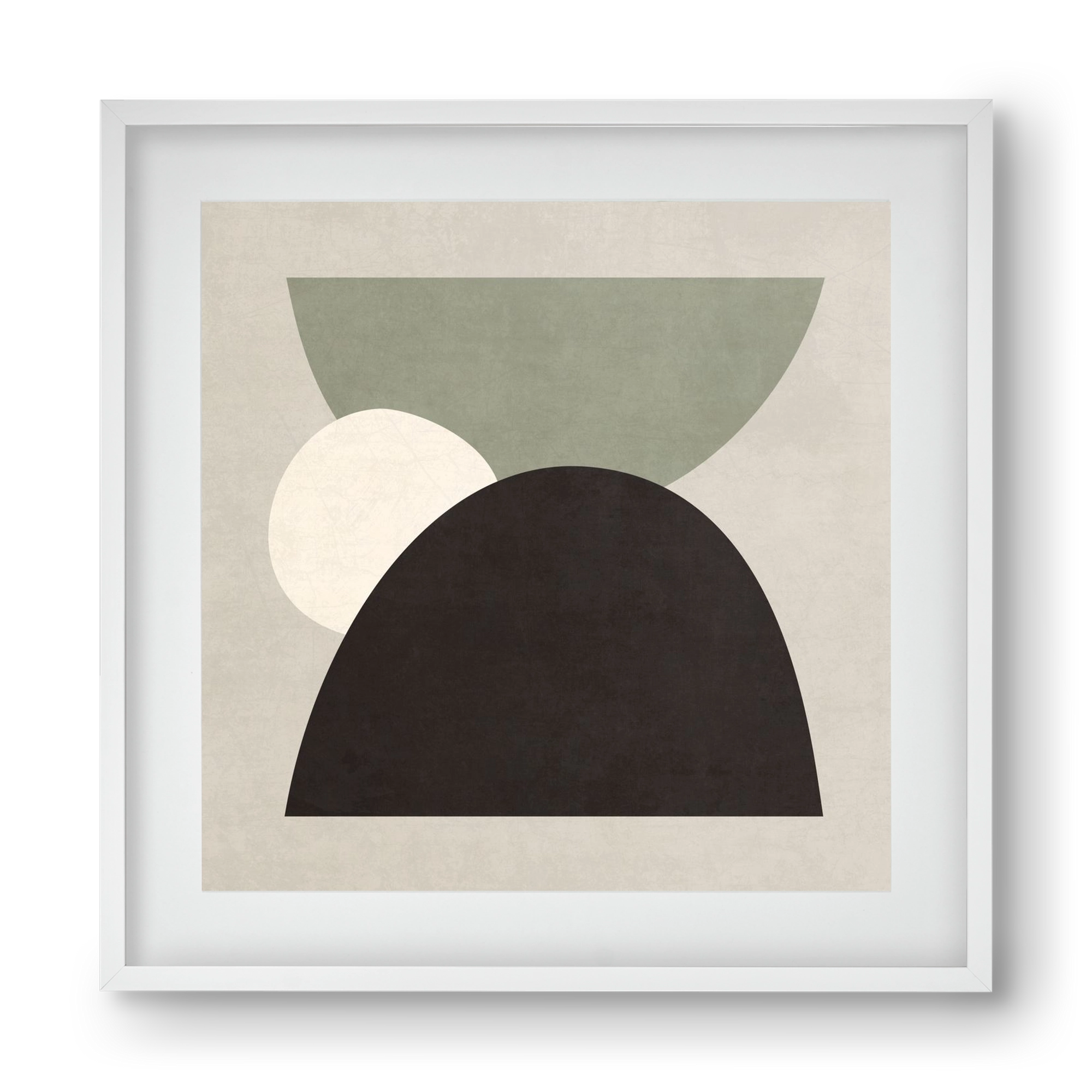 ABSTRACT ART - GEOMETRIC SHAPES 01, 40x40 cm (30x30 cm), Fehér keret, paszpartuval