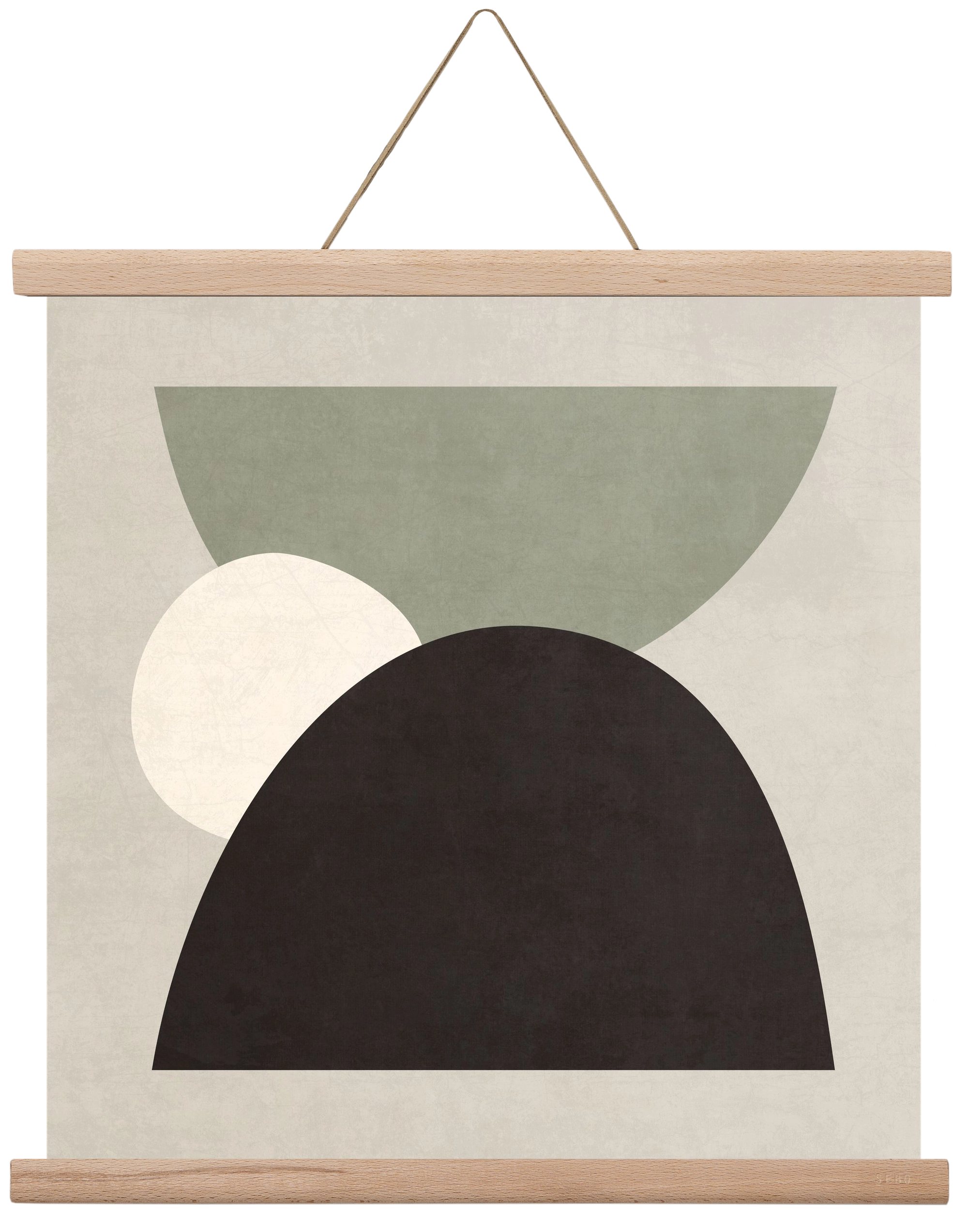 ABSTRACT ART - GEOMETRIC SHAPES 01, 40x40 cm (40x40 cm), Tölgy akasztó