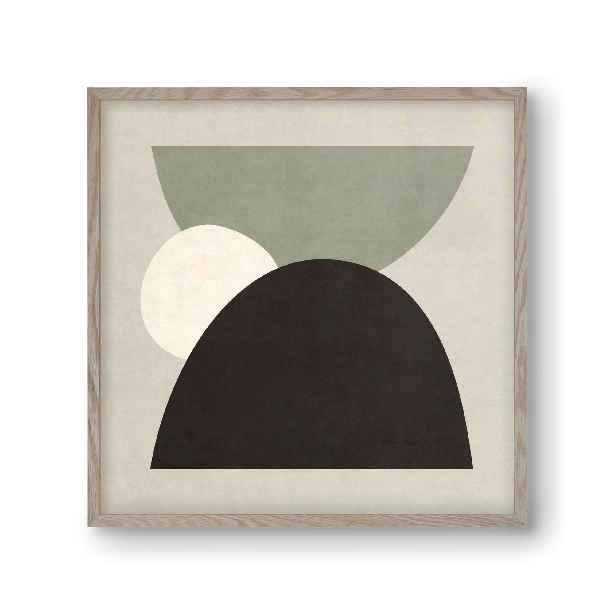 ABSTRACT ART - GEOMETRIC SHAPES 01, 30x30 cm (30x30 cm), Tölgy keret