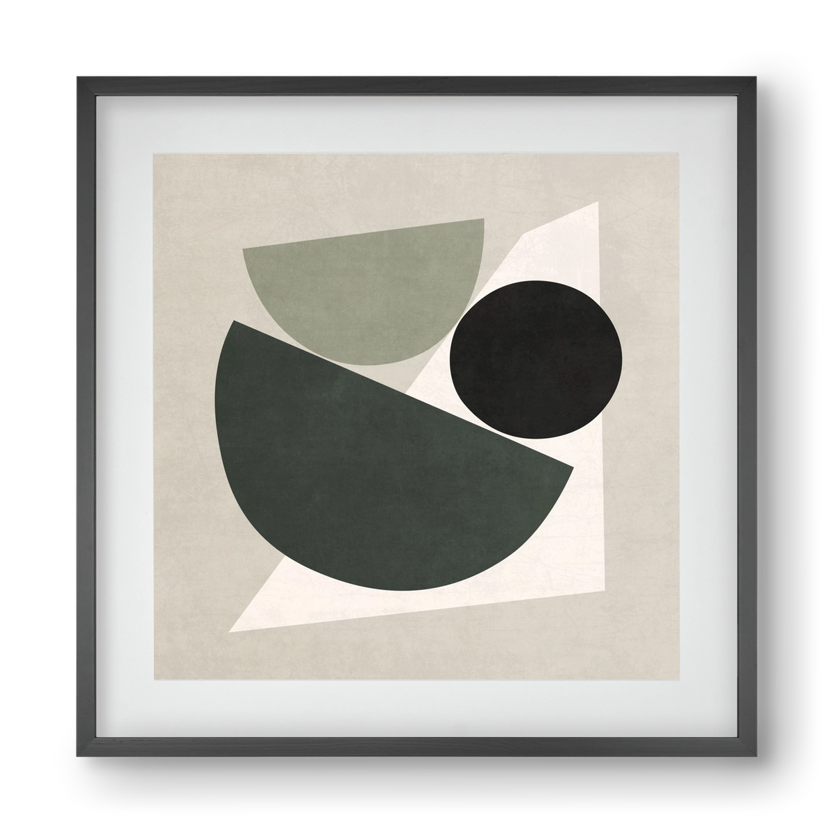 ABSTRACT ART - GEOMETRIC SHAPES 04, 40x40 cm (30x30 cm), Fekete keret, paszpartuval