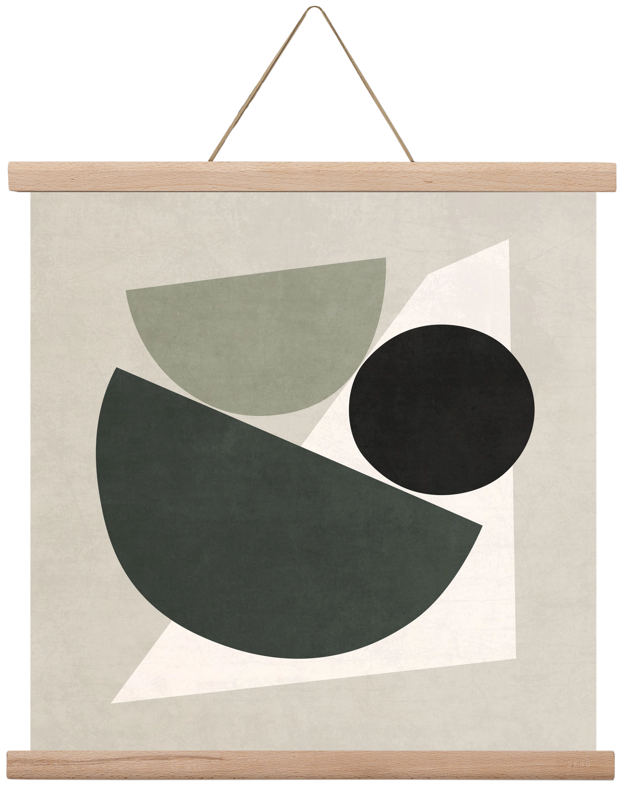 ABSTRACT ART - GEOMETRIC SHAPES 04, 40x40 cm (40x40 cm), Tölgy akasztó