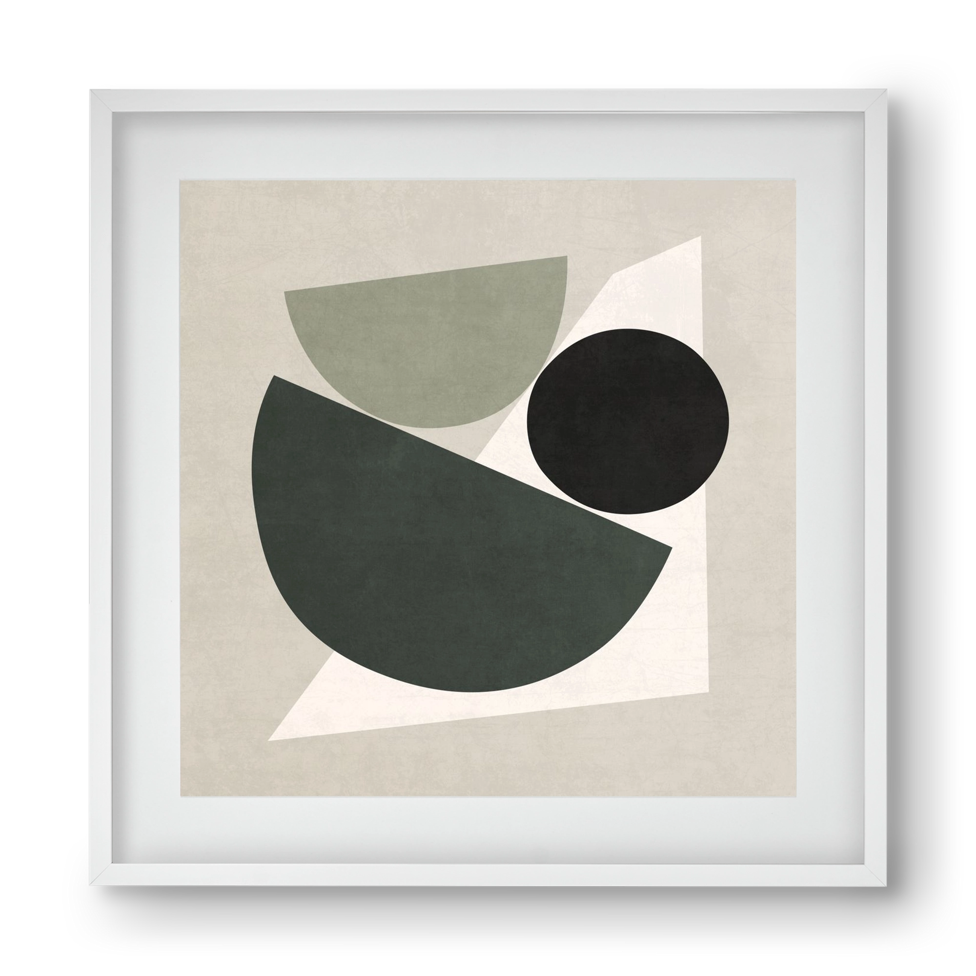 ABSTRACT ART - GEOMETRIC SHAPES 04, 40x40 cm (30x30 cm), Fehér keret, paszpartuval
