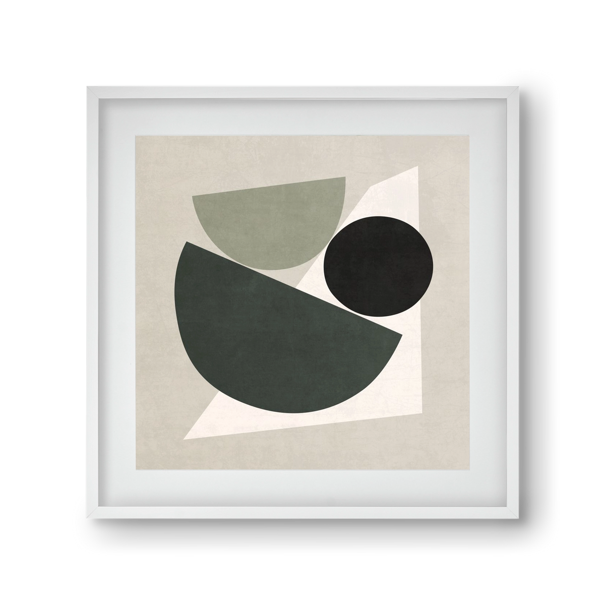 ABSTRACT ART - GEOMETRIC SHAPES 04, 30x30 cm (20x20 cm), Fehér keret, paszpartuval