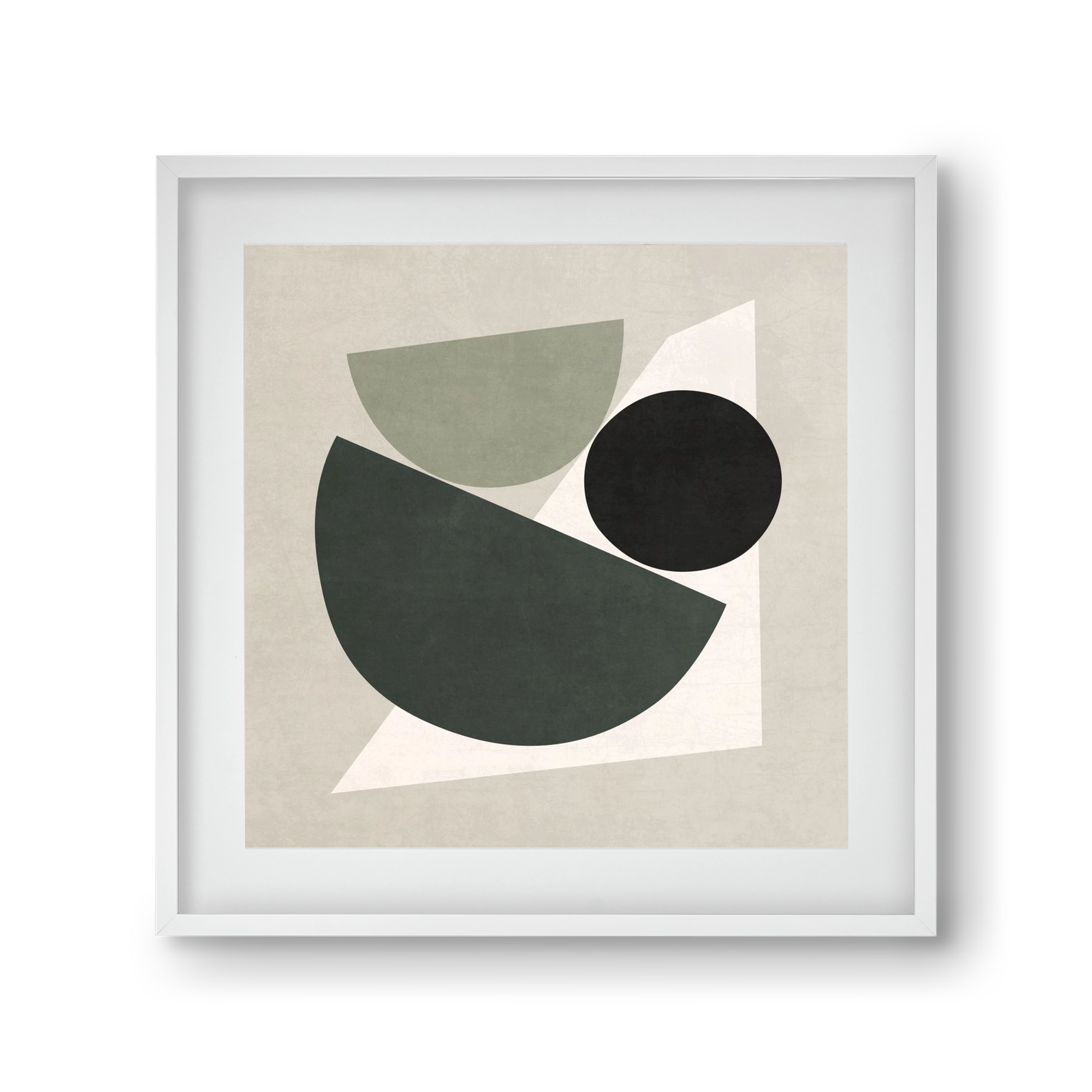 ABSTRACT ART - GEOMETRIC SHAPES 04, 30x30 cm (20x20 cm), Fehér keret, paszpartuval