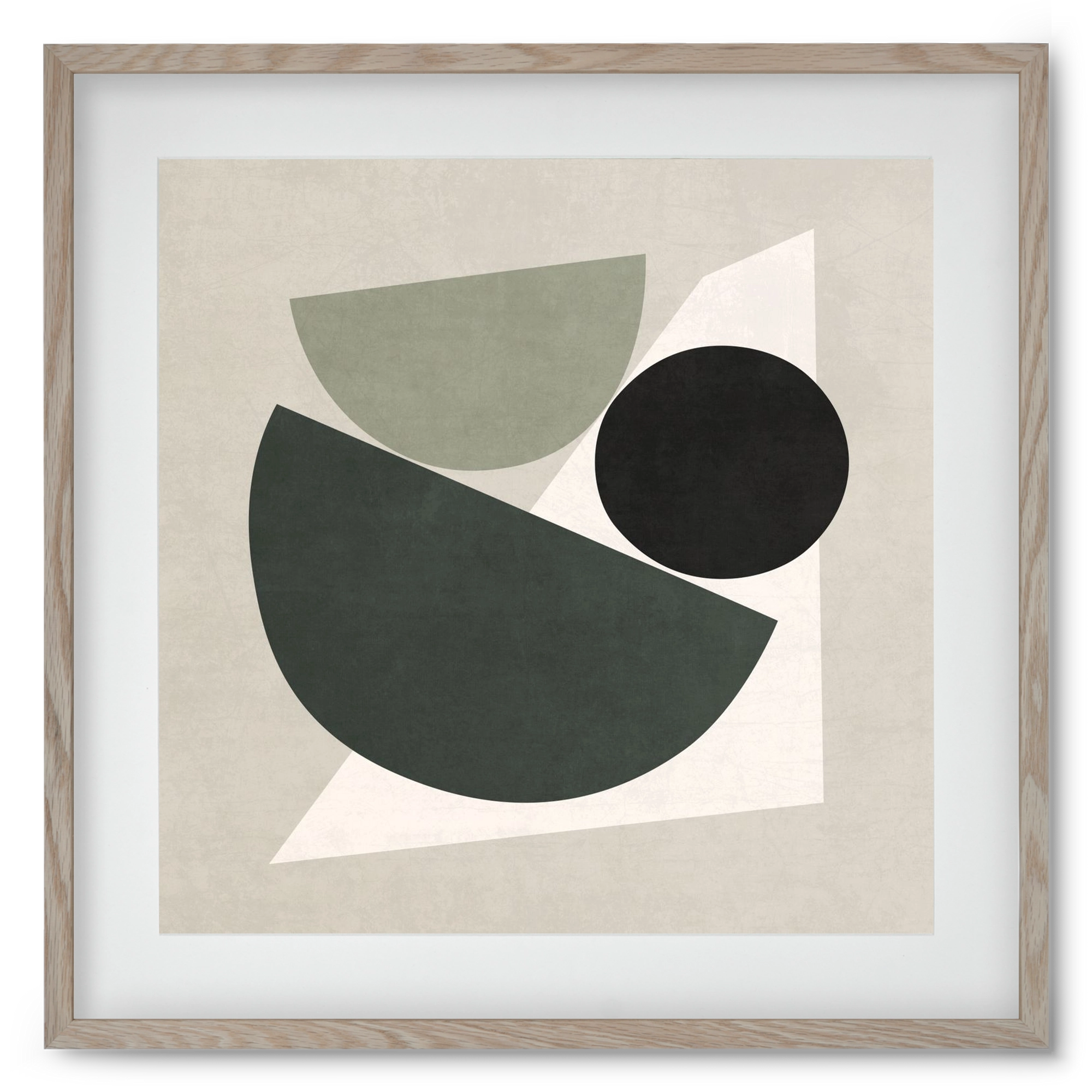 ABSTRACT ART - GEOMETRIC SHAPES 04, 50x50 cm (40x40 cm), Tölgy keret, paszpartuval