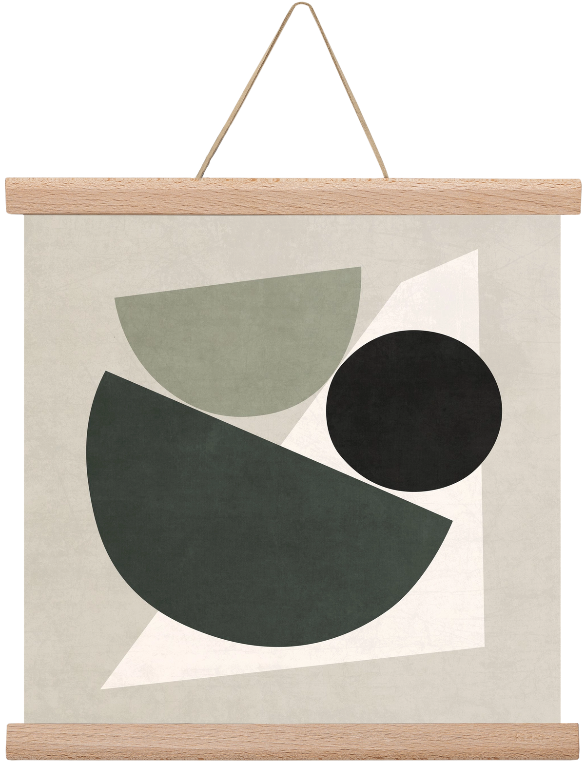 ABSTRACT ART - GEOMETRIC SHAPES 04, 30x30 cm (30x30 cm), Tölgy akasztó