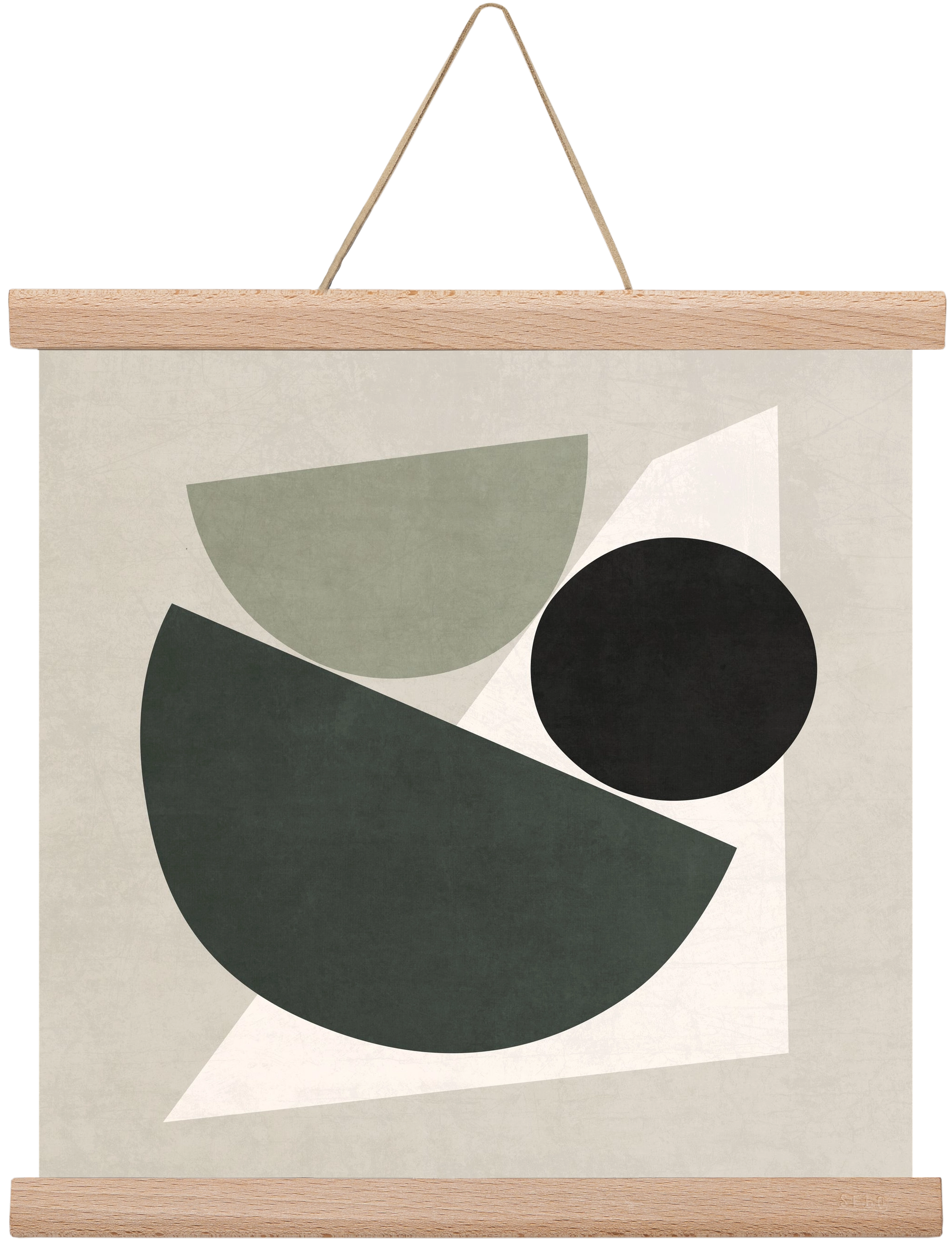 ABSTRACT ART - GEOMETRIC SHAPES 04, 30x30 cm (30x30 cm), Tölgy akasztó