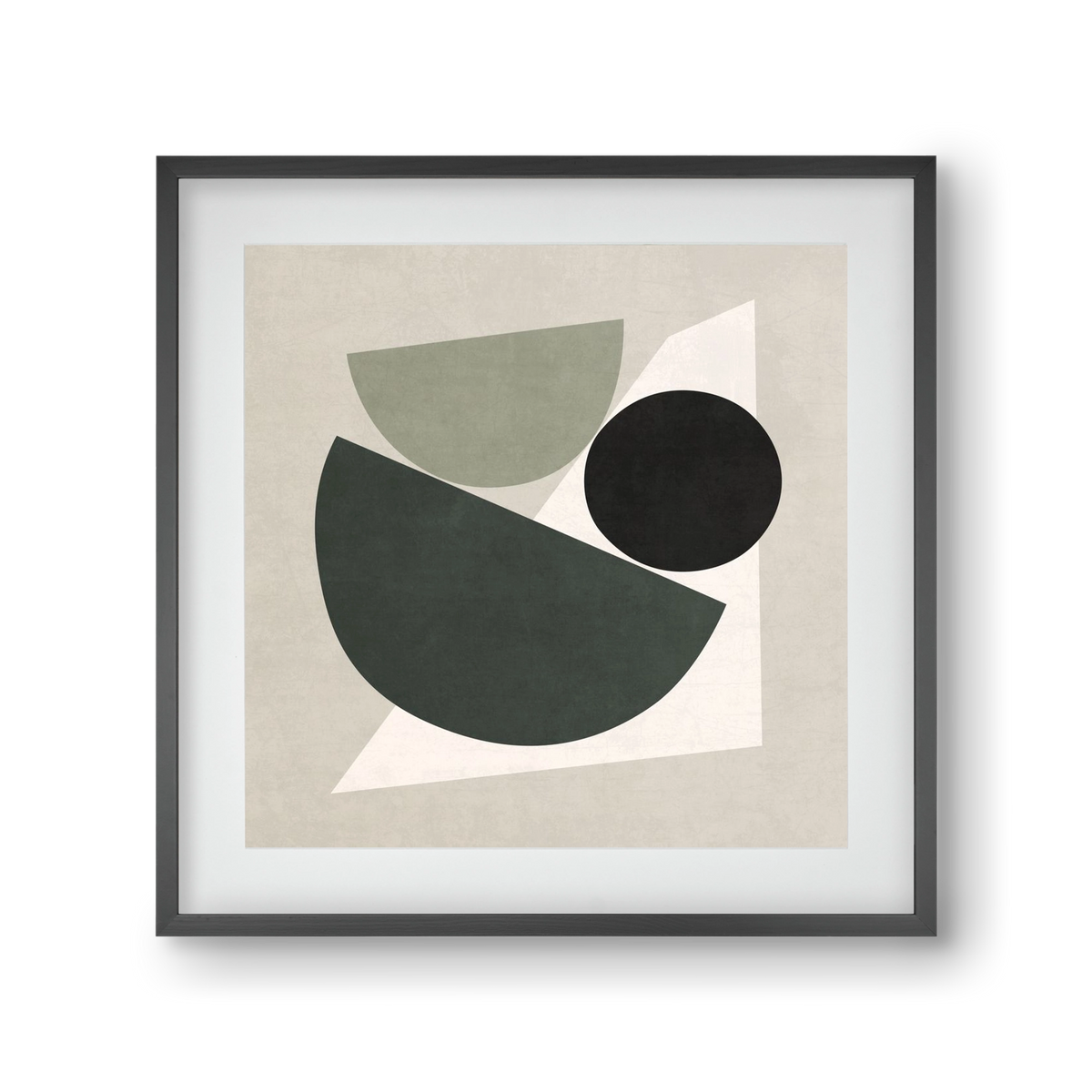 ABSTRACT ART - GEOMETRIC SHAPES 04, 30x30 cm (20x20 cm), Fekete keret, paszpartuval