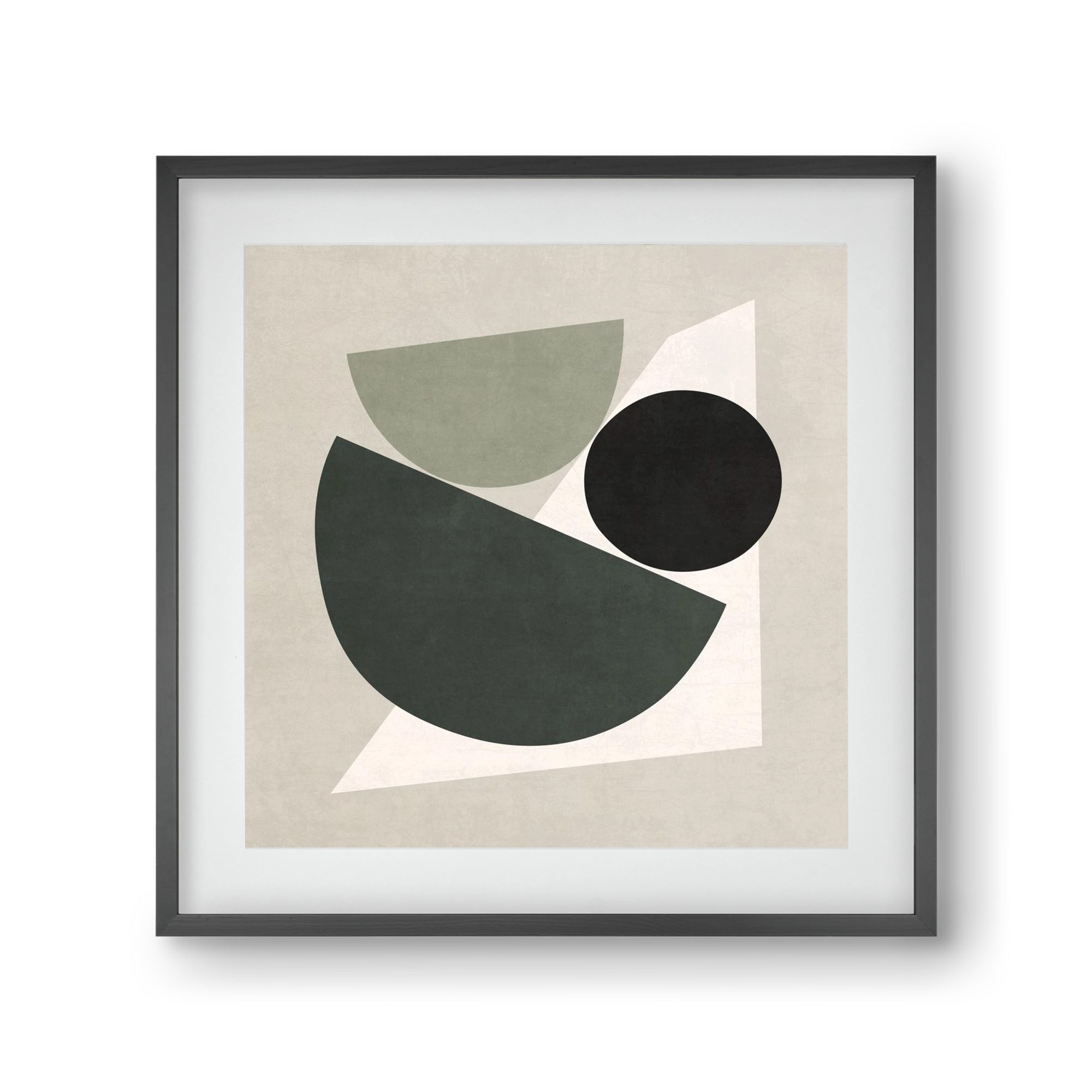 ABSTRACT ART - GEOMETRIC SHAPES 04, 30x30 cm (20x20 cm), Fekete keret, paszpartuval