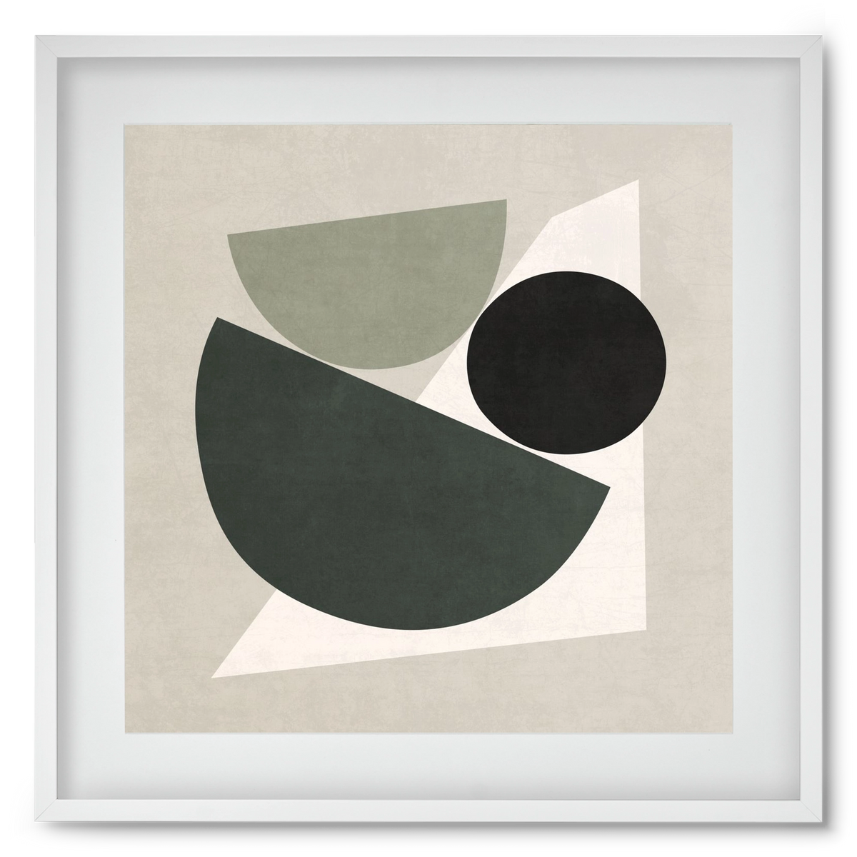 ABSTRACT ART - GEOMETRIC SHAPES 04, 50x50 cm (40x40 cm), Fehér keret, paszpartuval