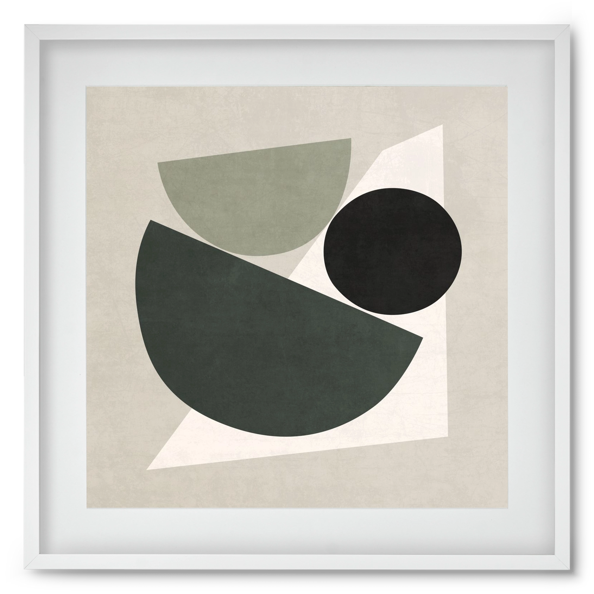 ABSTRACT ART - GEOMETRIC SHAPES 04, 50x50 cm (40x40 cm), Fehér keret, paszpartuval