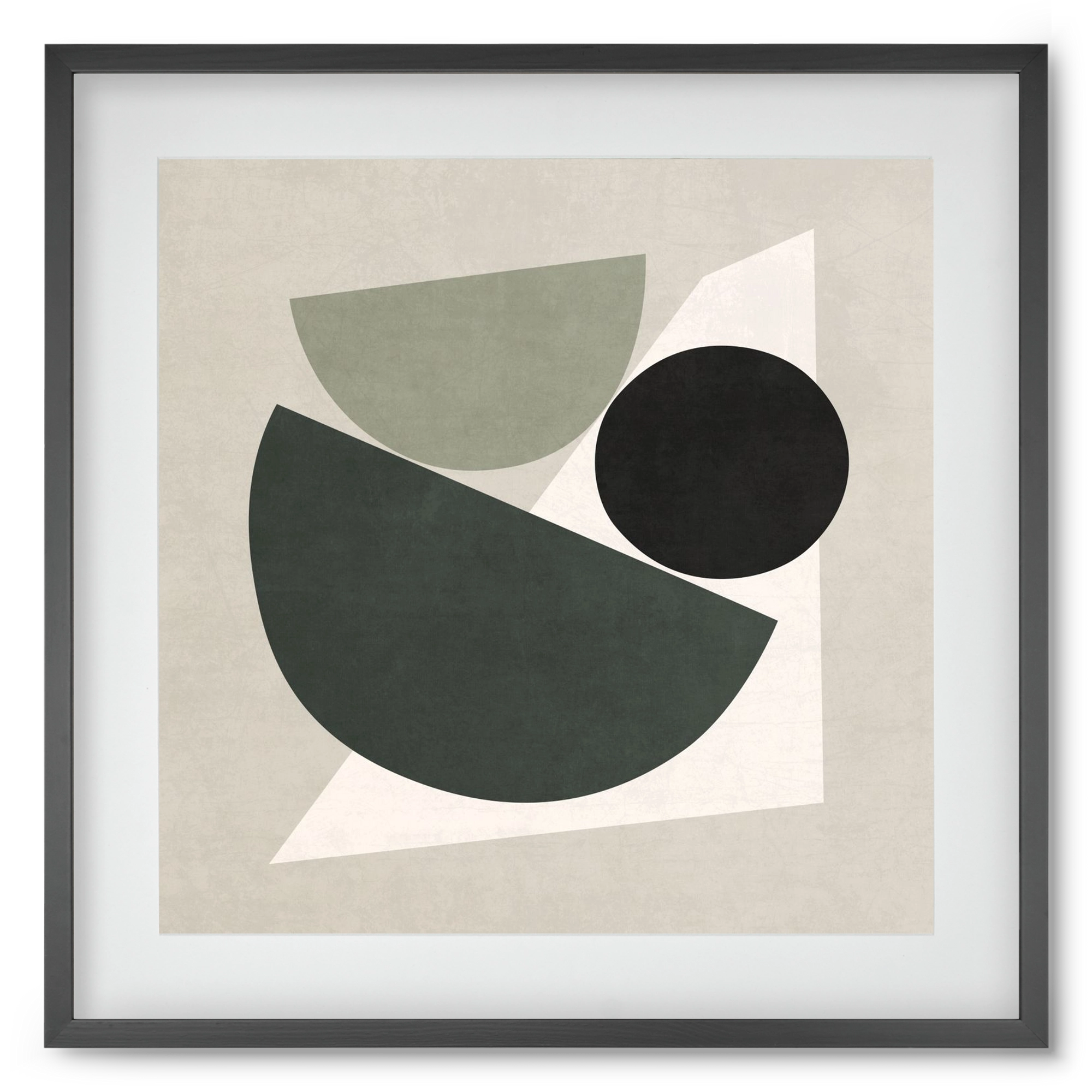 ABSTRACT ART - GEOMETRIC SHAPES 04, 50x50 cm (40x40 cm), Fekete keret, paszpartuval
