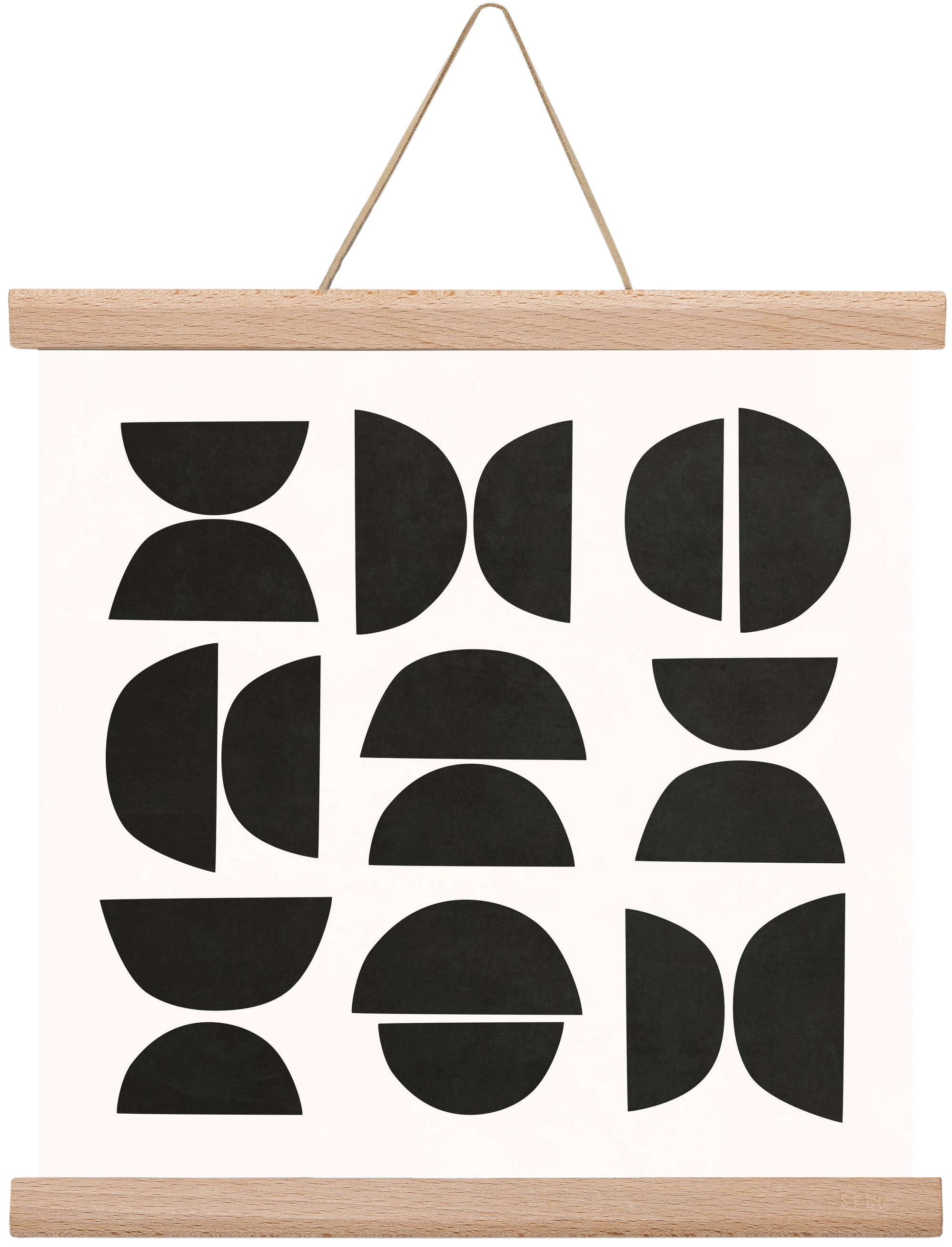 MINIMAL GEOMETIC ART 04, 30x30 cm (30x30 cm), Tölgy akasztó