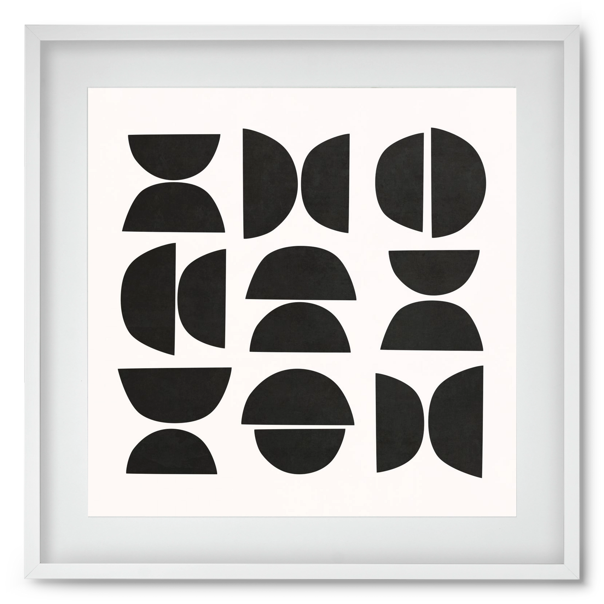 MINIMAL GEOMETIC ART 04, 50x50 cm (40x40 cm), Fehér keret, paszpartuval