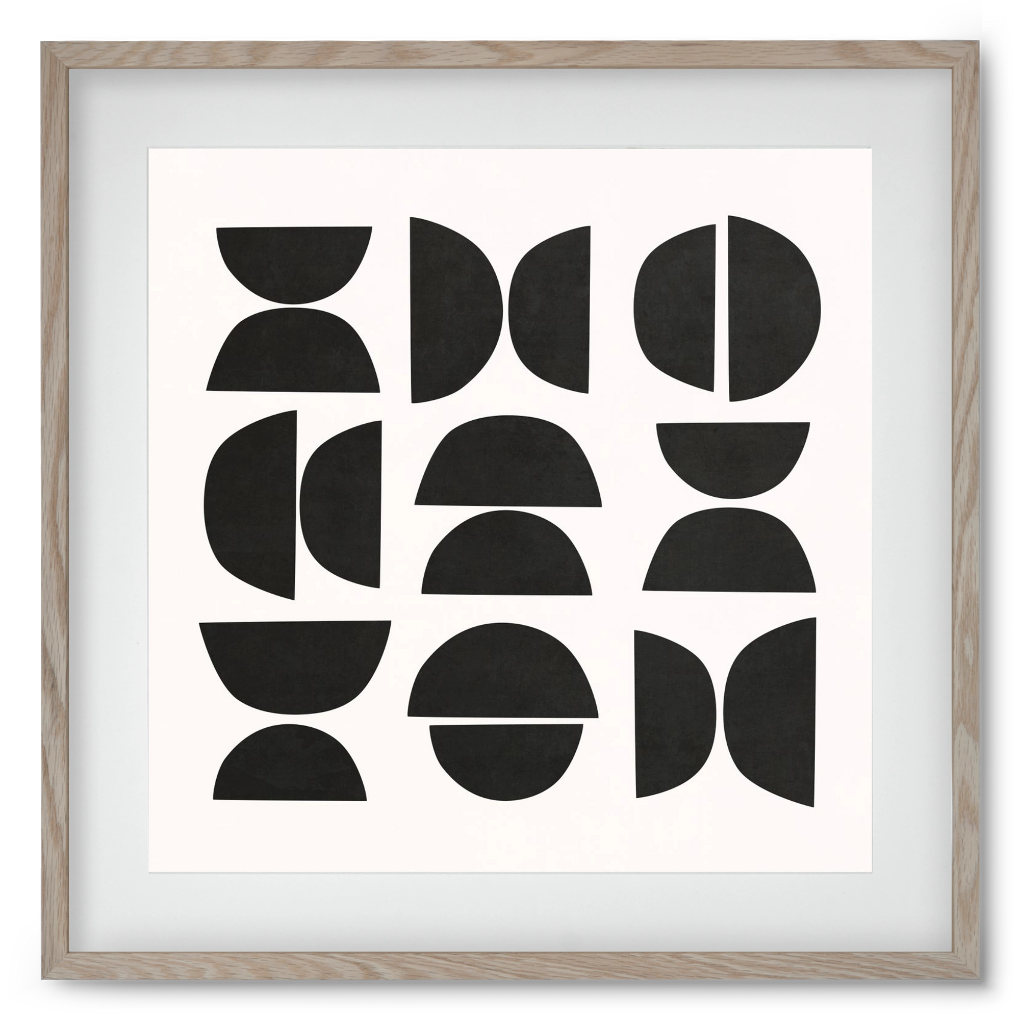 MINIMAL GEOMETIC ART 04, 50x50 cm (40x40 cm), Tölgy keret, paszpartuval