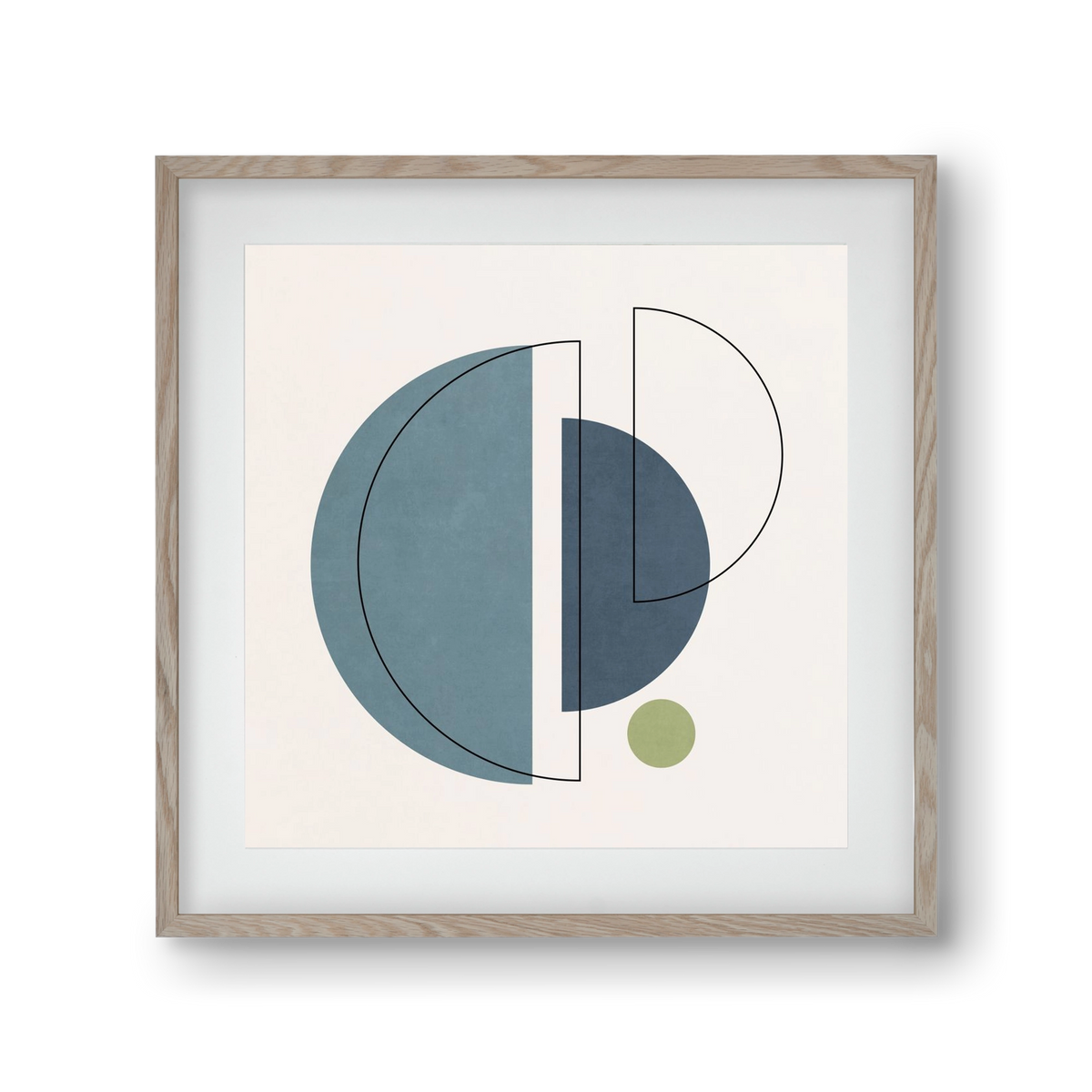 MINIMAL ART - LINES AND SHAPES 03, 30x30 cm (20x20 cm), Tölgy keret, paszpartuval