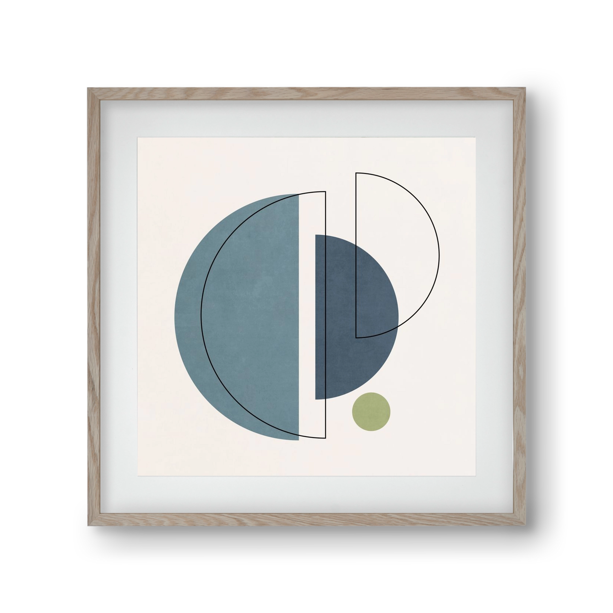 MINIMAL ART - LINES AND SHAPES 03, 30x30 cm (20x20 cm), Tölgy keret, paszpartuval