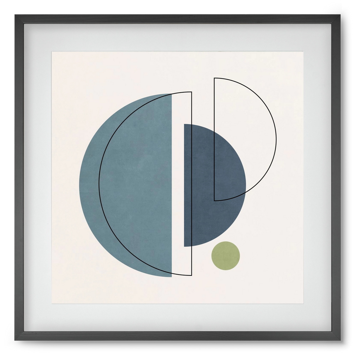 MINIMAL ART - LINES AND SHAPES 03, 50x50 cm (40x40 cm), Fekete keret, paszpartuval