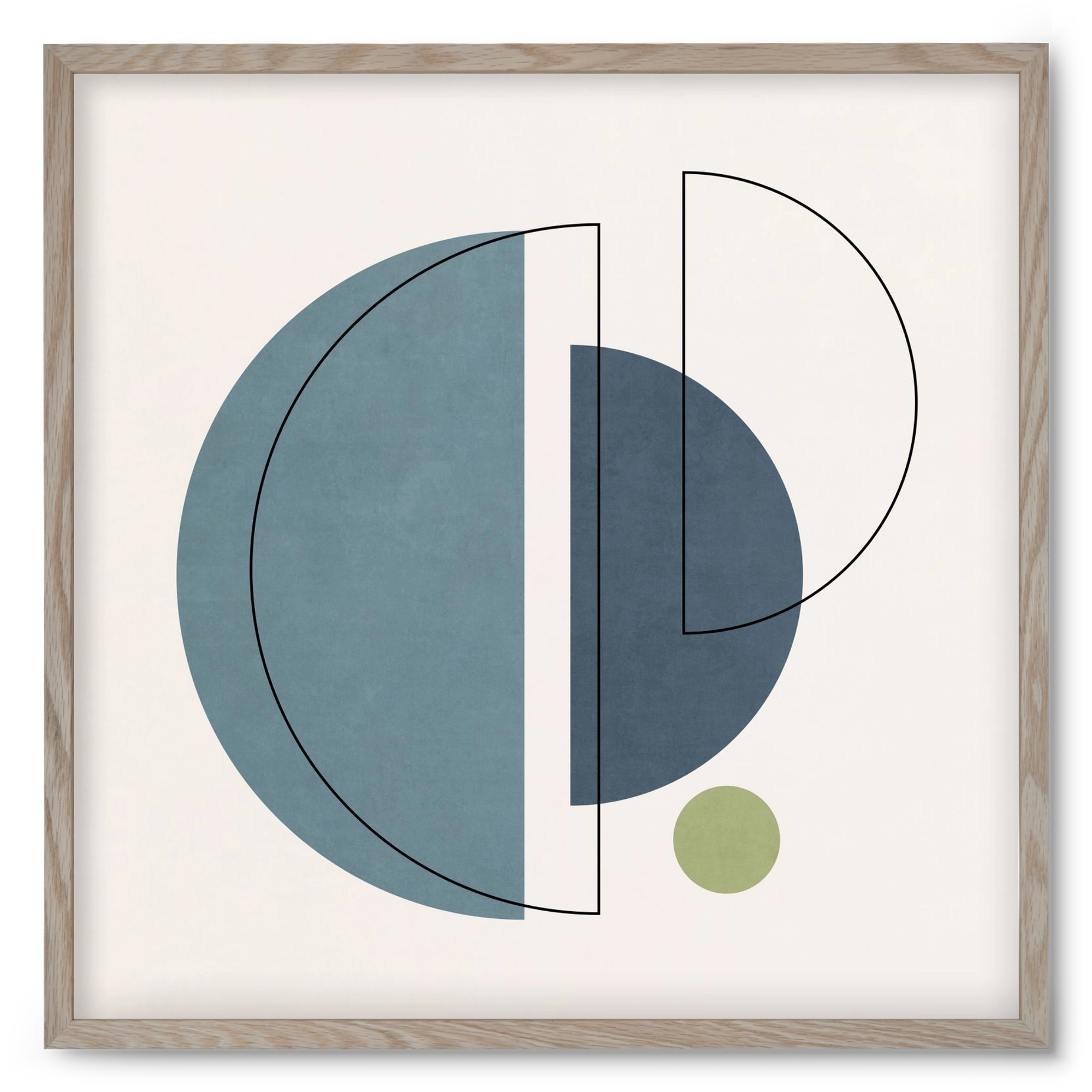 MINIMAL ART - LINES AND SHAPES 03, 50x50 cm (50x50 cm), Tölgy keret