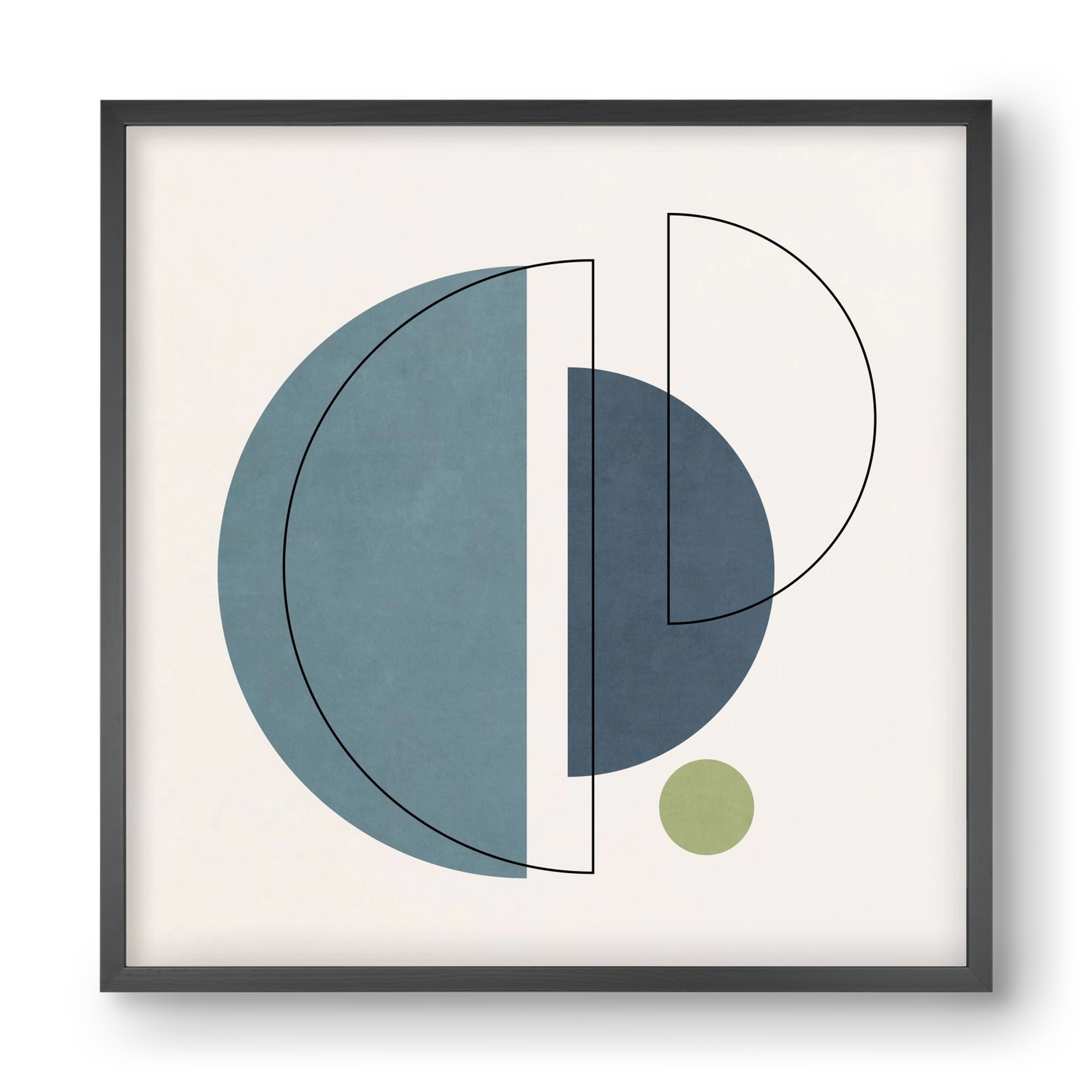 MINIMAL ART - LINES AND SHAPES 03, 40x40 cm (40x40 cm), Fekete keret