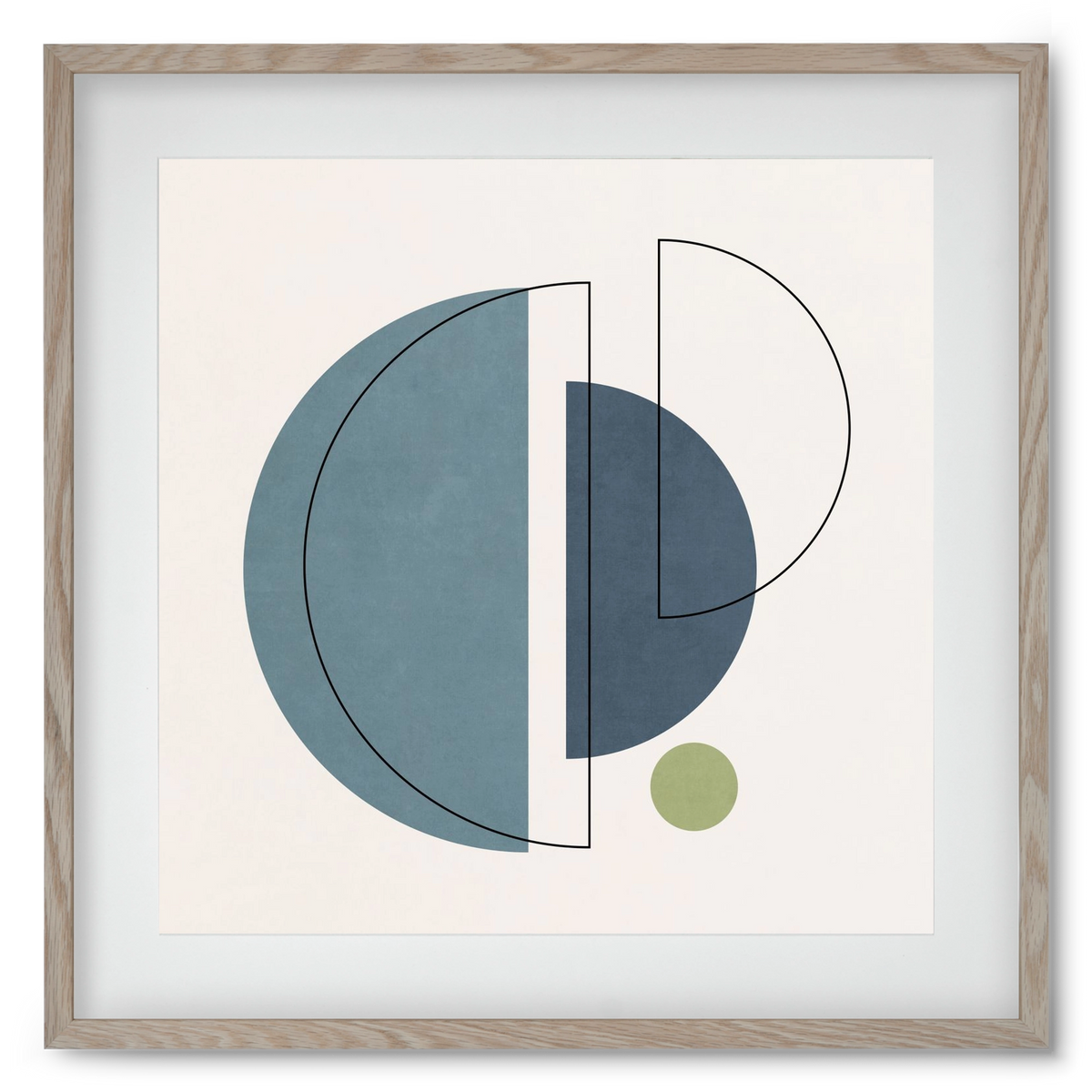 MINIMAL ART - LINES AND SHAPES 03, 50x50 cm (40x40 cm), Tölgy keret, paszpartuval