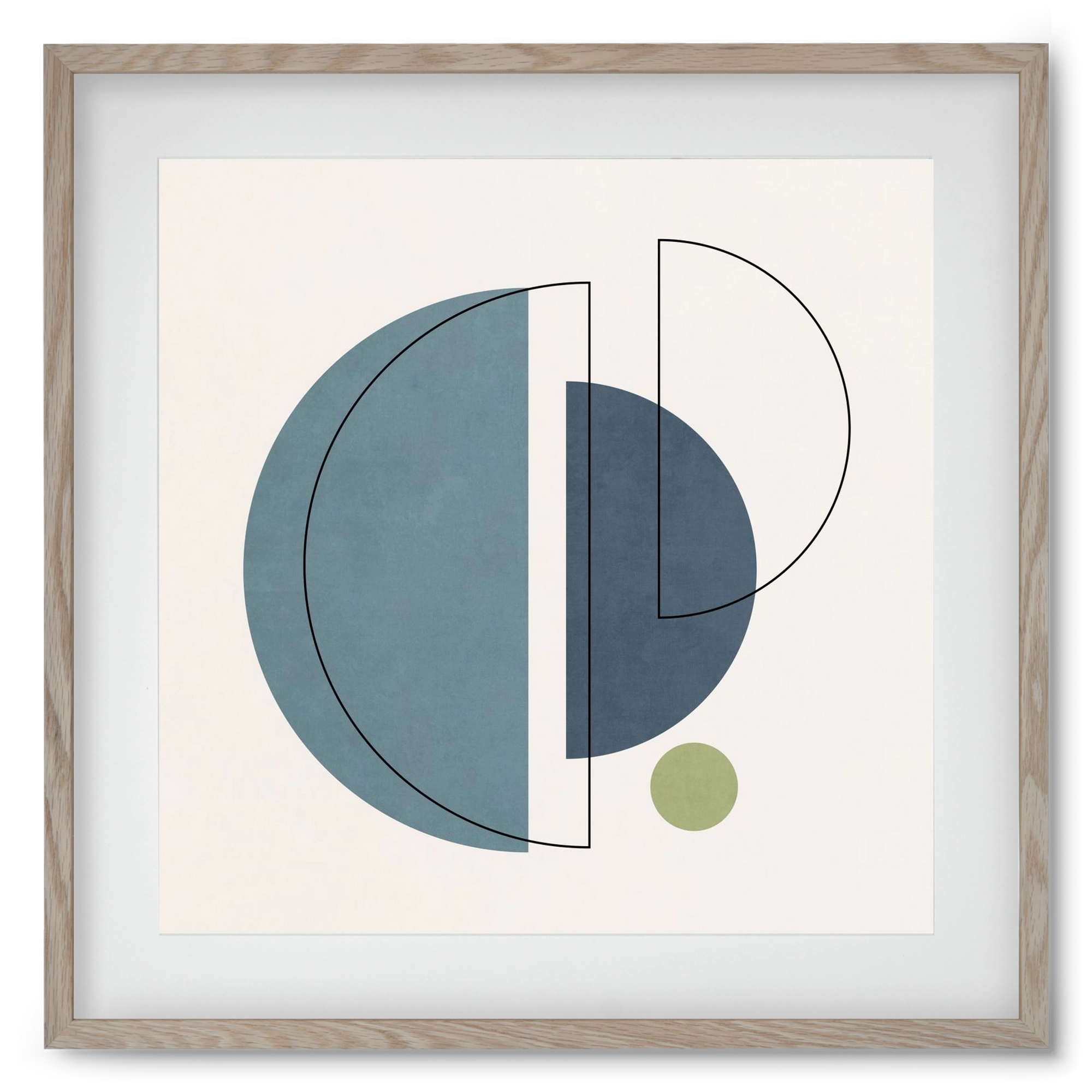 MINIMAL ART - LINES AND SHAPES 03, 50x50 cm (40x40 cm), Tölgy keret, paszpartuval