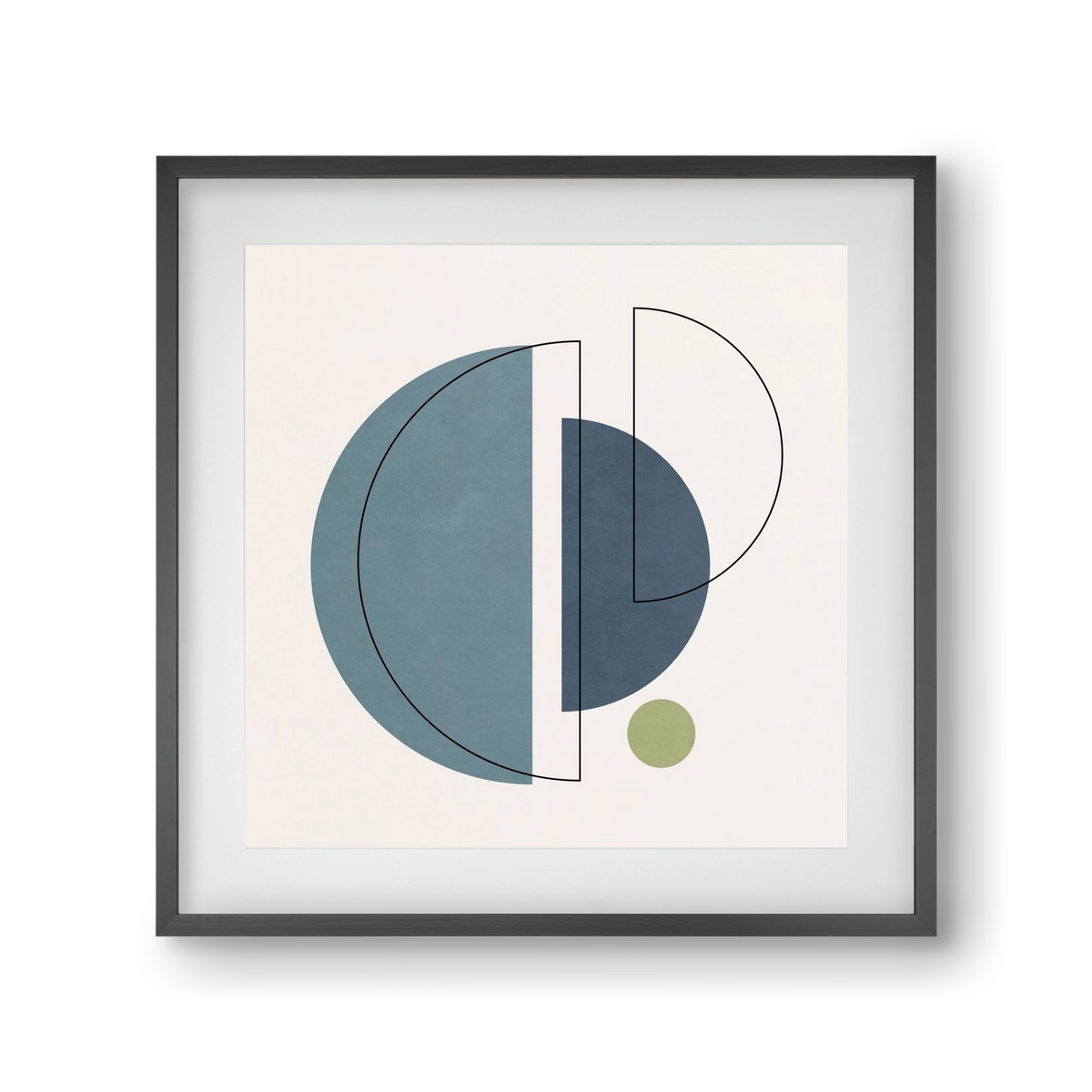 MINIMAL ART - LINES AND SHAPES 03, 30x30 cm (20x20 cm), Fekete keret, paszpartuval