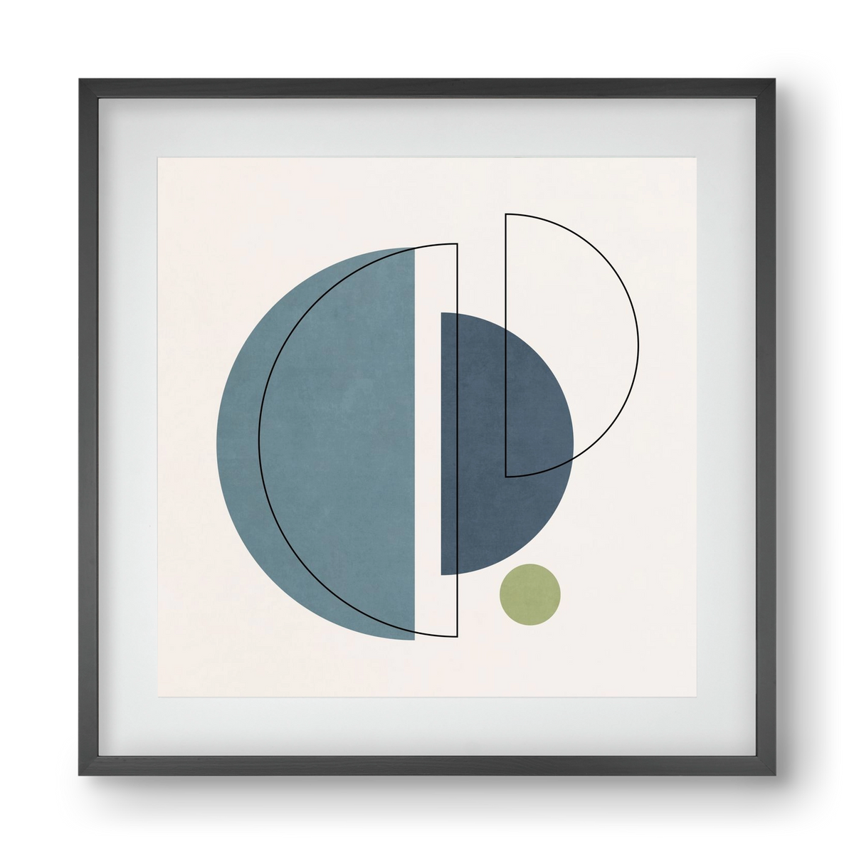 MINIMAL ART - LINES AND SHAPES 03, 40x40 cm (30x30 cm), Fekete keret, paszpartuval