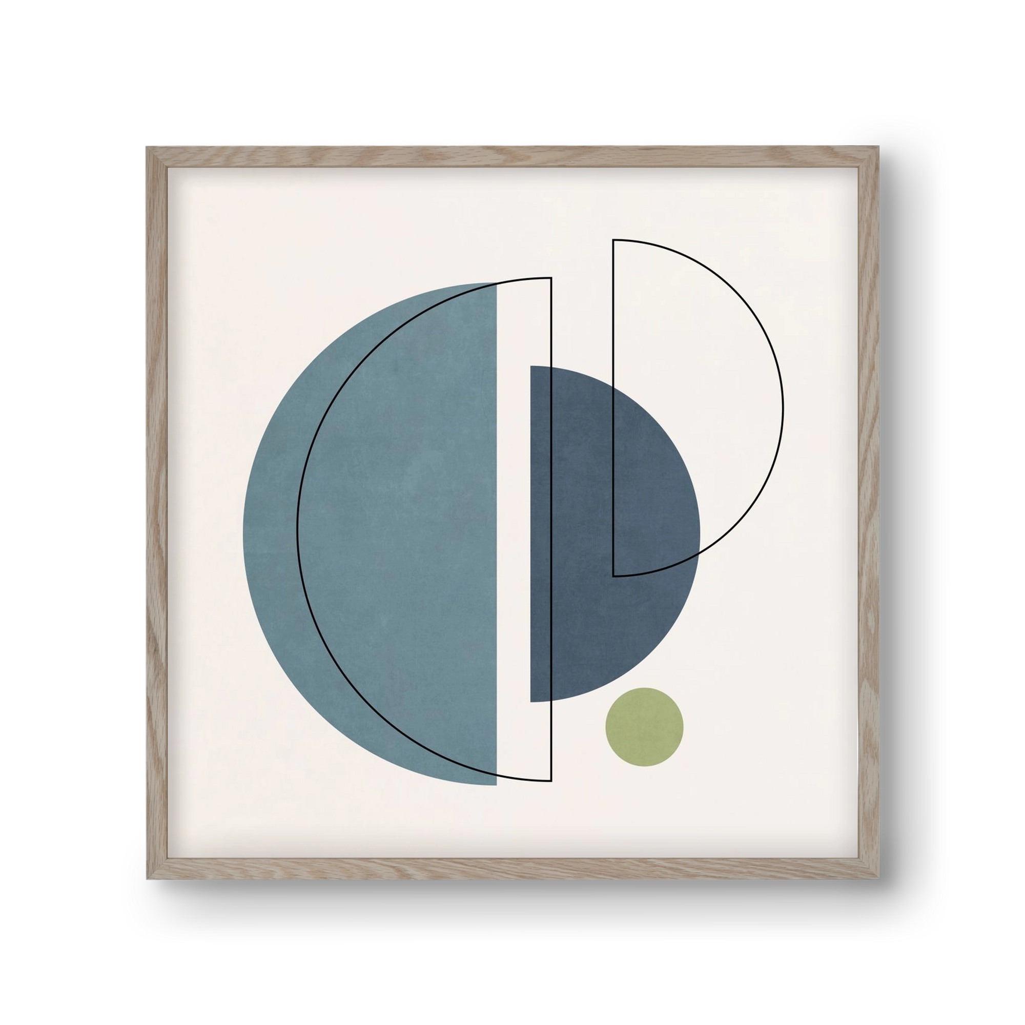 MINIMAL ART - LINES AND SHAPES 03, 30x30 cm (30x30 cm), Tölgy keret