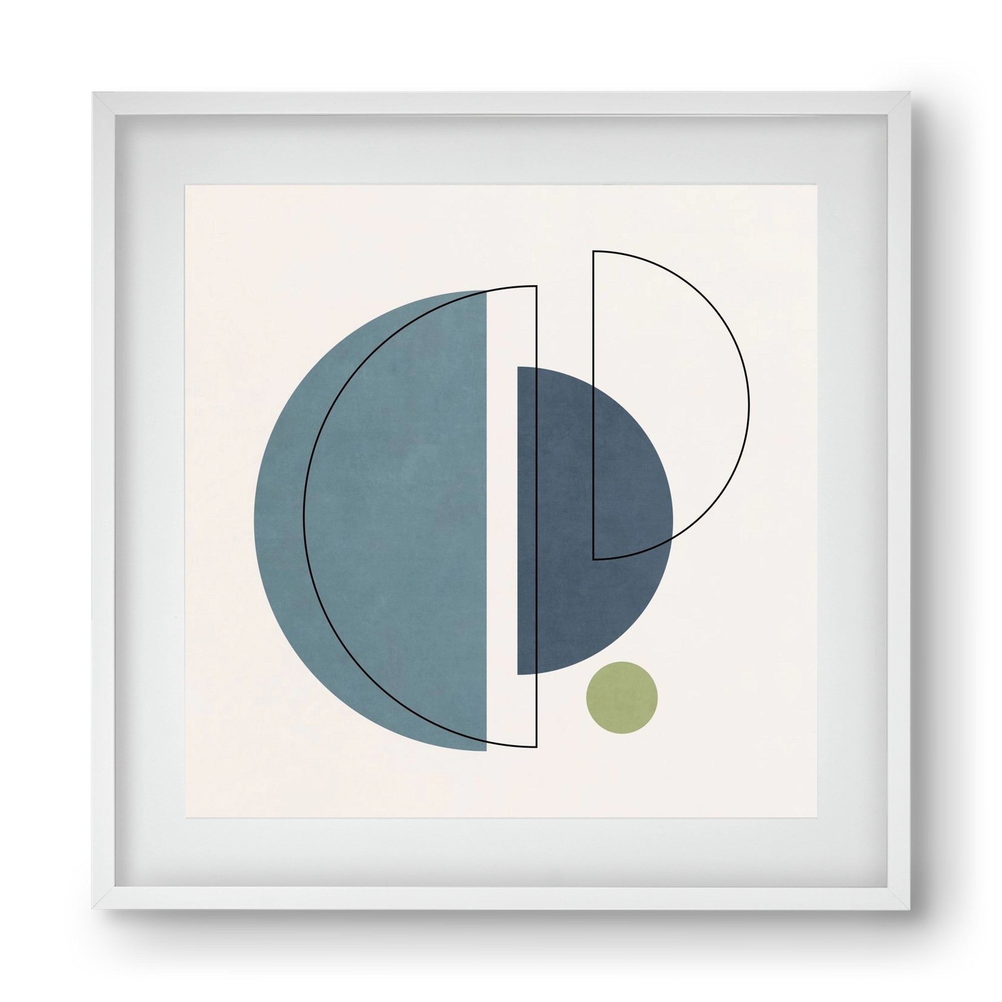 MINIMAL ART - LINES AND SHAPES 03, 40x40 cm (30x30 cm), Fehér keret, paszpartuval